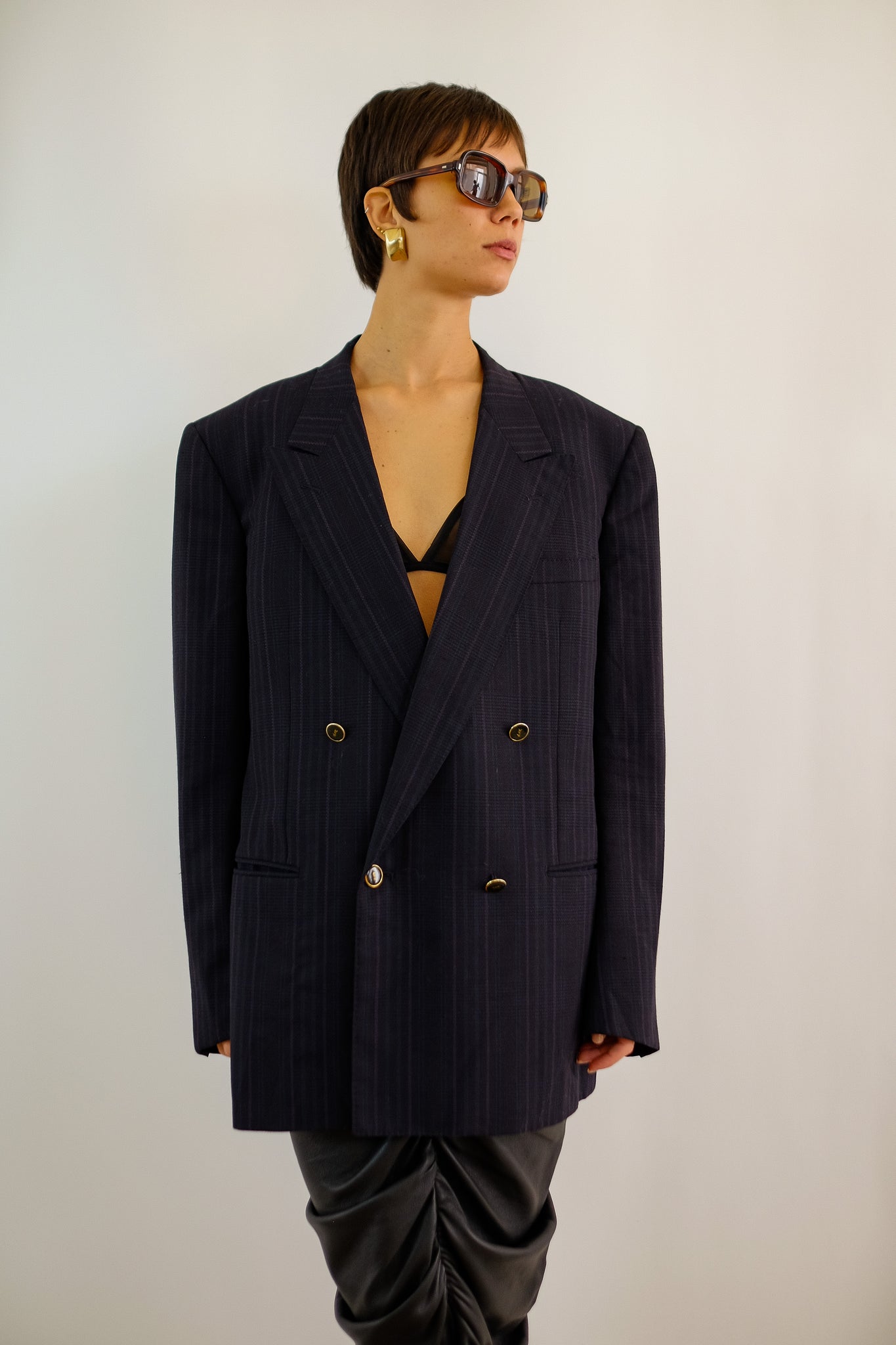 YVES SAINT LAURENT DB BLAZER WITH ENAMEL BUTTONS