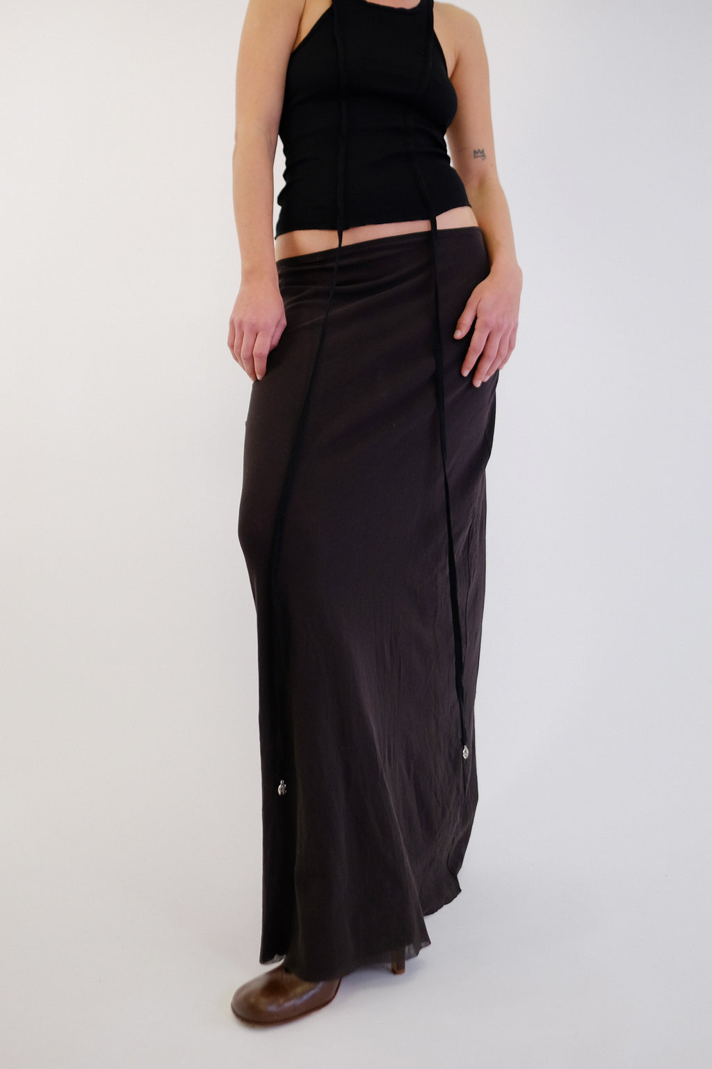 FUZZI DOUBLE MESH MAXI SKIRT
