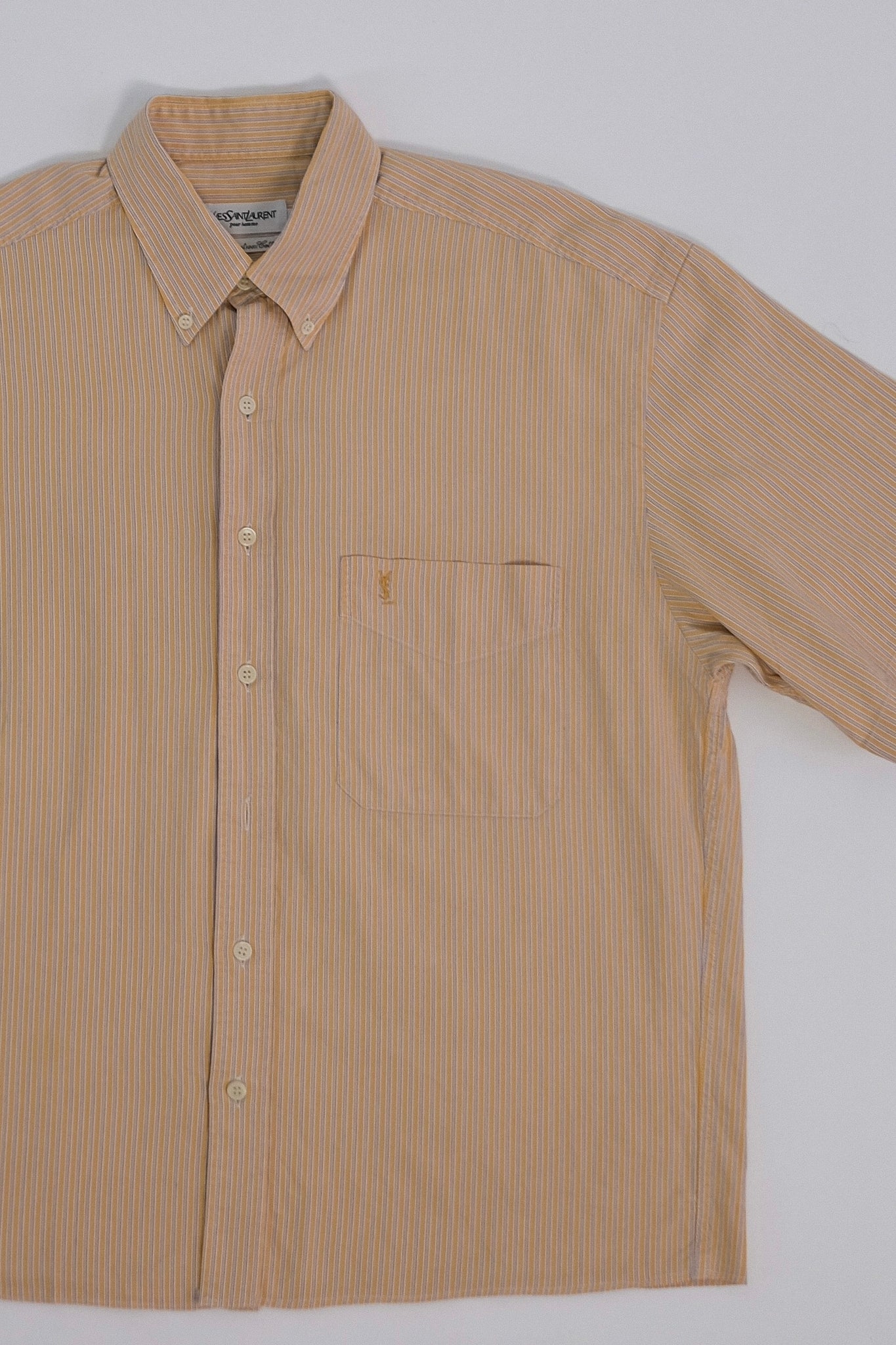 80S YVES SAINT LAURENT SHIRT IN SUNBURST COTTON STRIPE