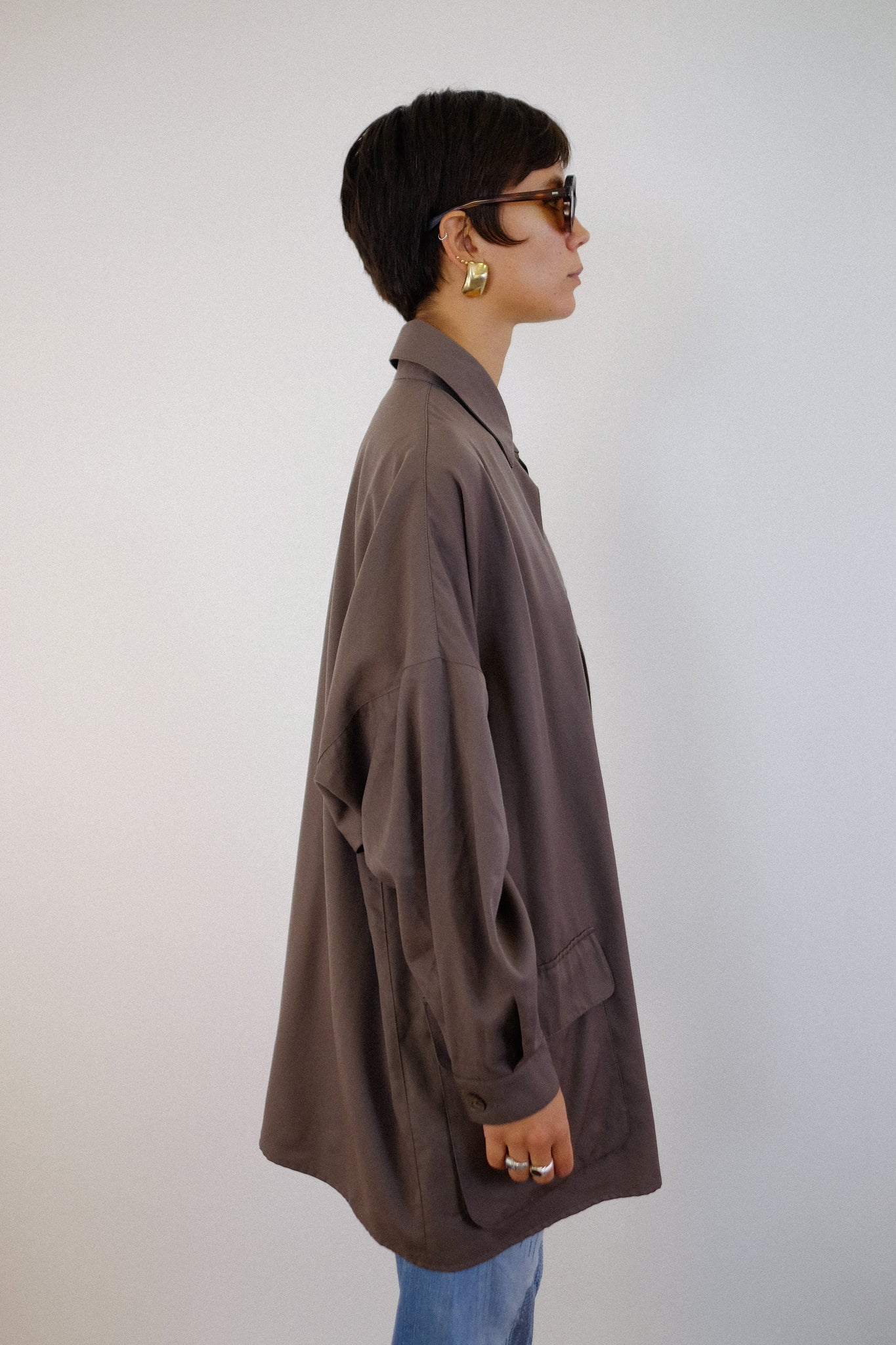 GENNY COVERUP IN DARK OLIVE WOOL