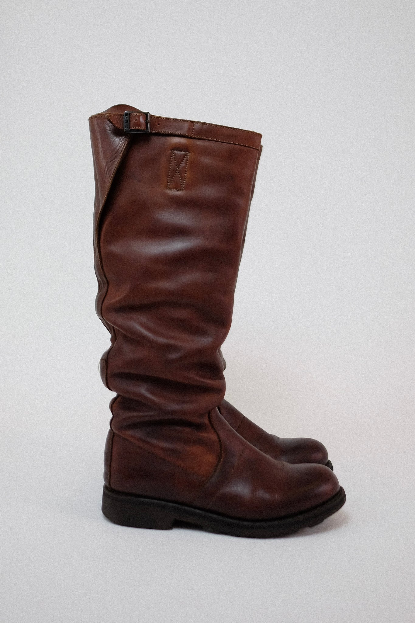 BIKKEMBERGS LEATHER BOOTS IN BROWN