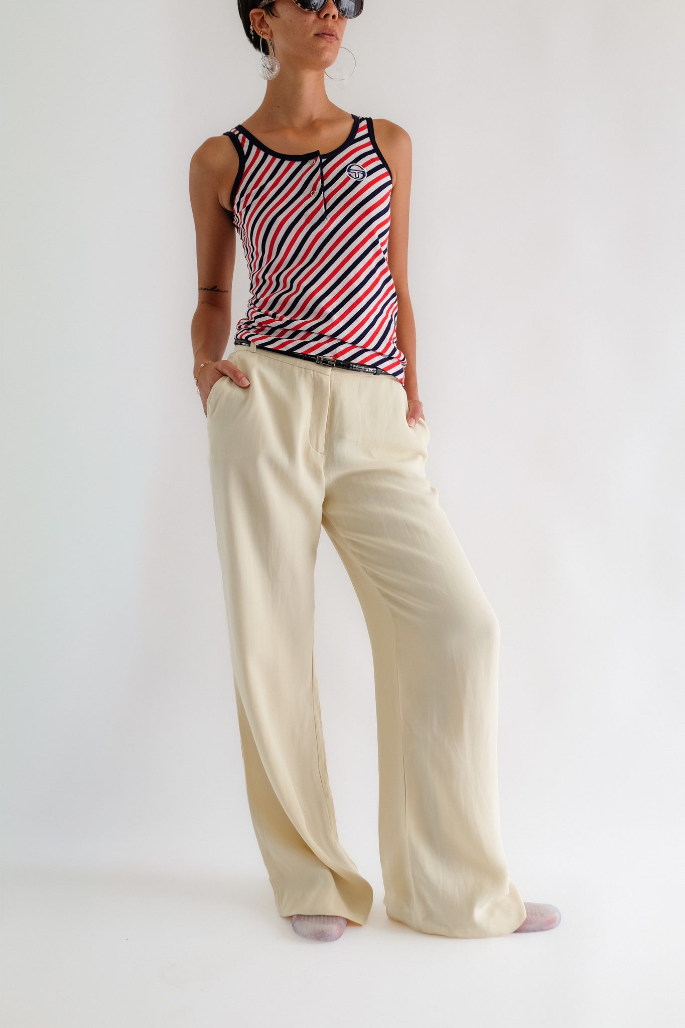 BLUNAUTA ROMA PANTS IN CREAM SILK CREPE
