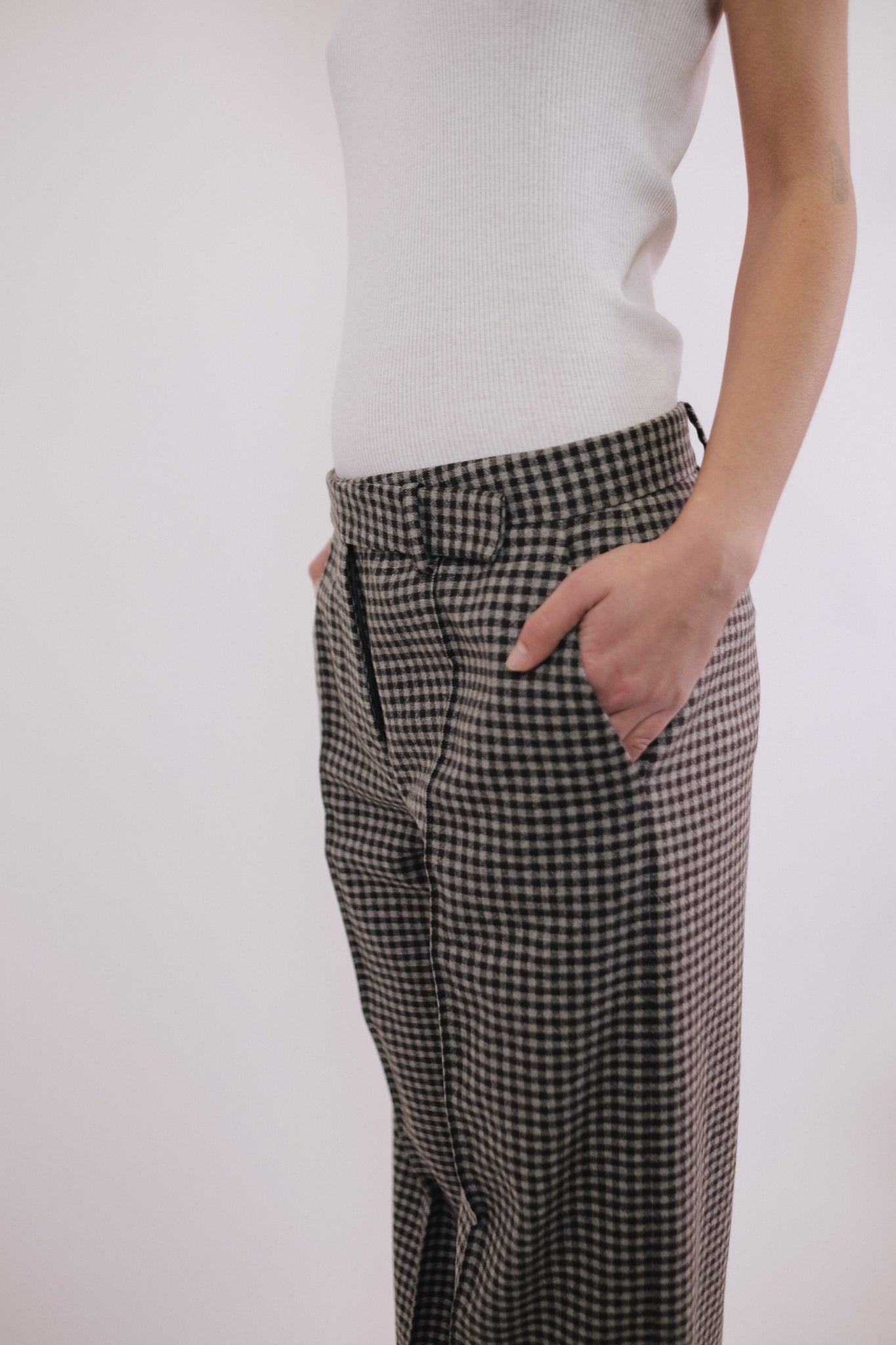 GIORGIO ARMANI PURE CASHMERE CHECK PANTS