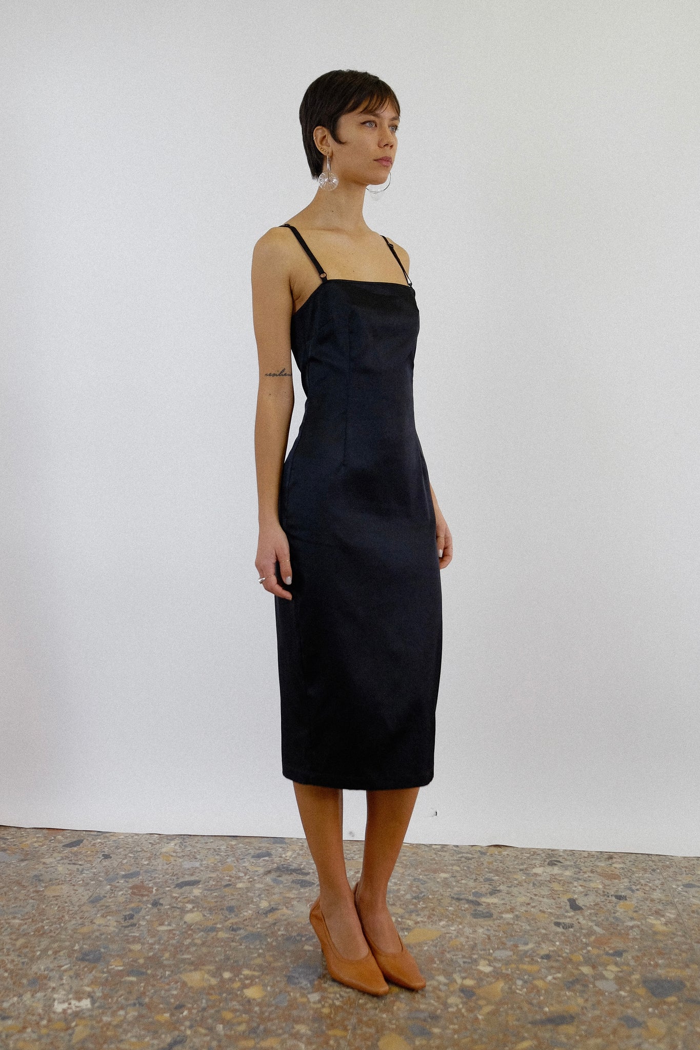 DOLCE & GABBANA TECHNICAL STRETCH BUSTIER DRESS IN BLACK