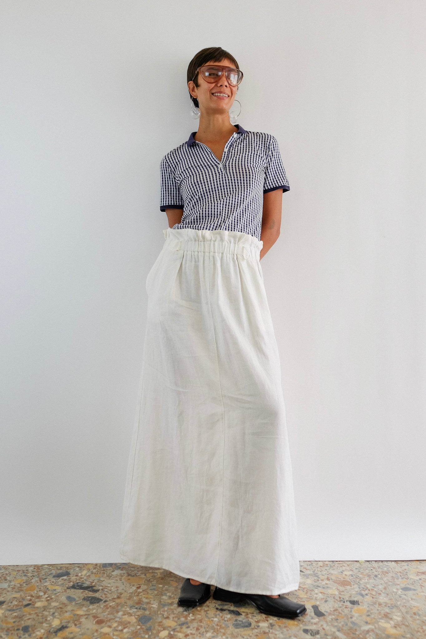 DOLCE & GABBANA STRETCH POLO IN BLUE GINGHAM