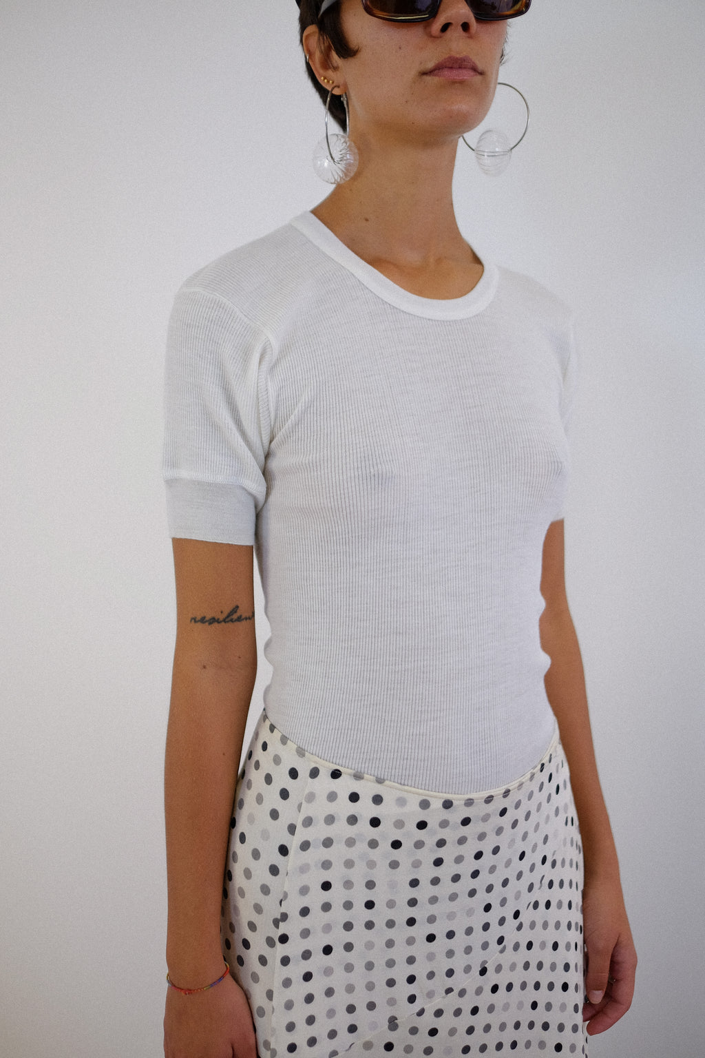 LIABEL DEADSTOCK RIBBED T IN WHITE