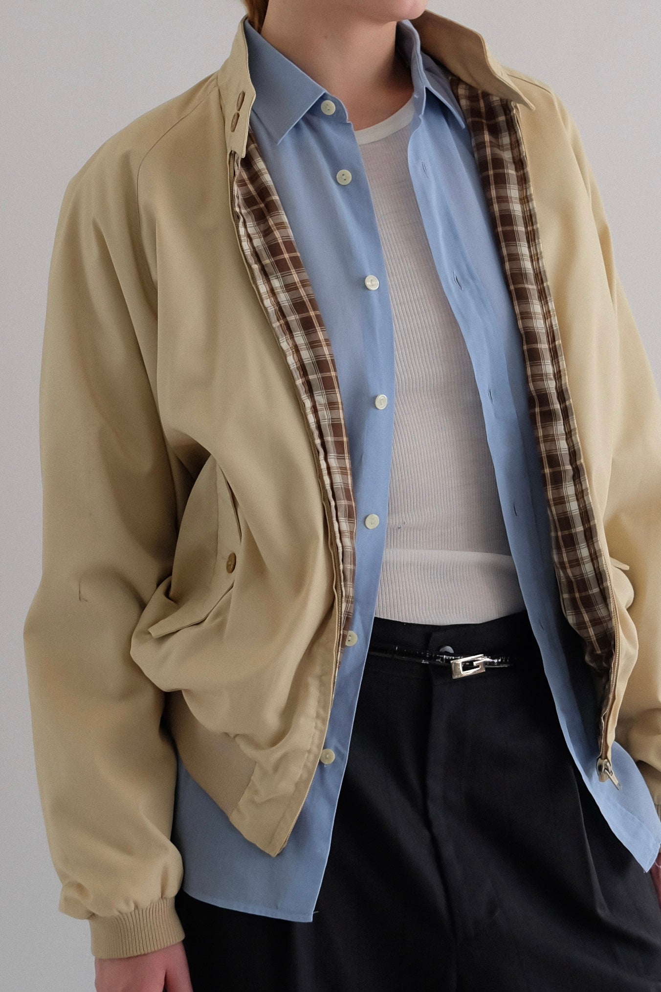 1980S CARRERA UOMO NUMBER BOMBER JACKET IN BEIGE