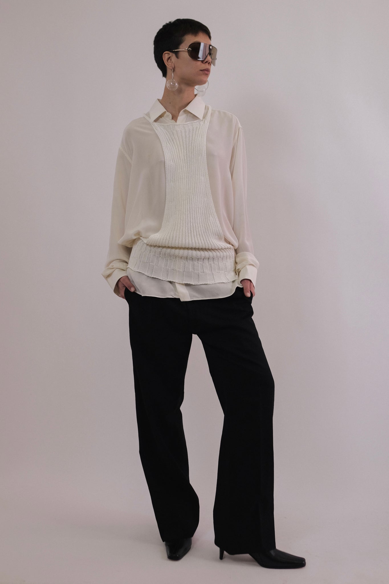 LIVIANA CONTI KNIT STRIP TANK TOP IN WHITE