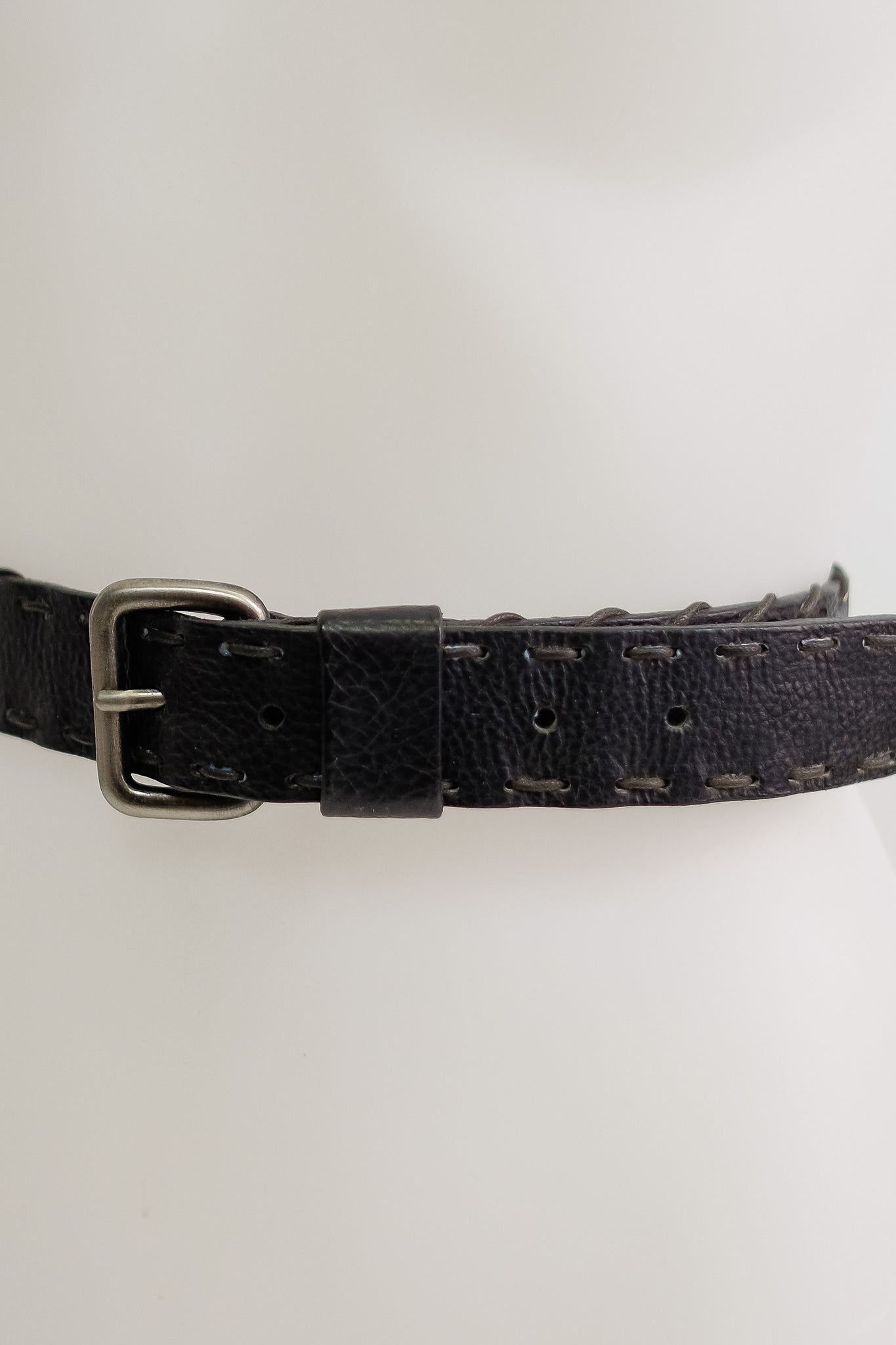 FLORENCE MADE INTRECCIATO LEATHER BELT IN BLACK