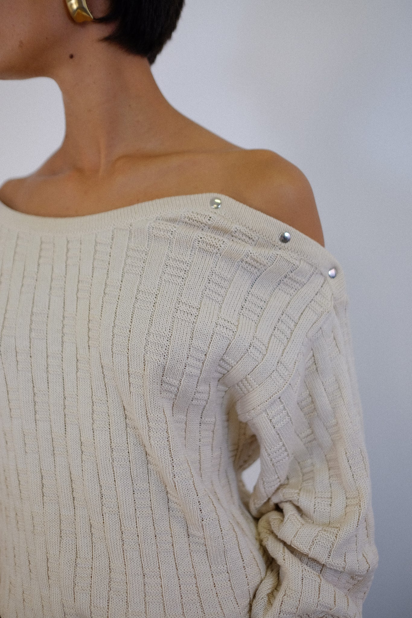 GUERRIERI ITALIAN COTTON KNIT IN CREAM WHITE