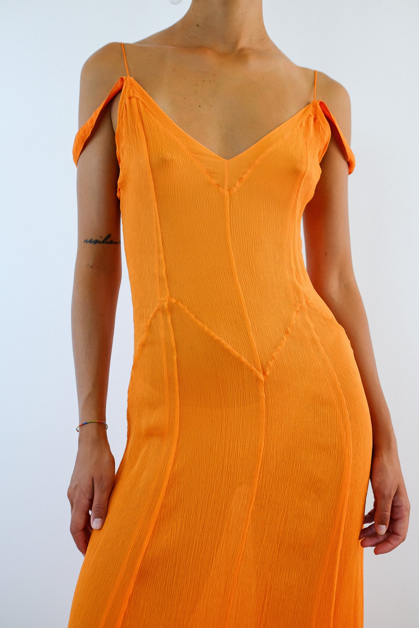 VINTAGE ARANCIA GOWN IN DOUBLE LAYERED SILK CHIFFON