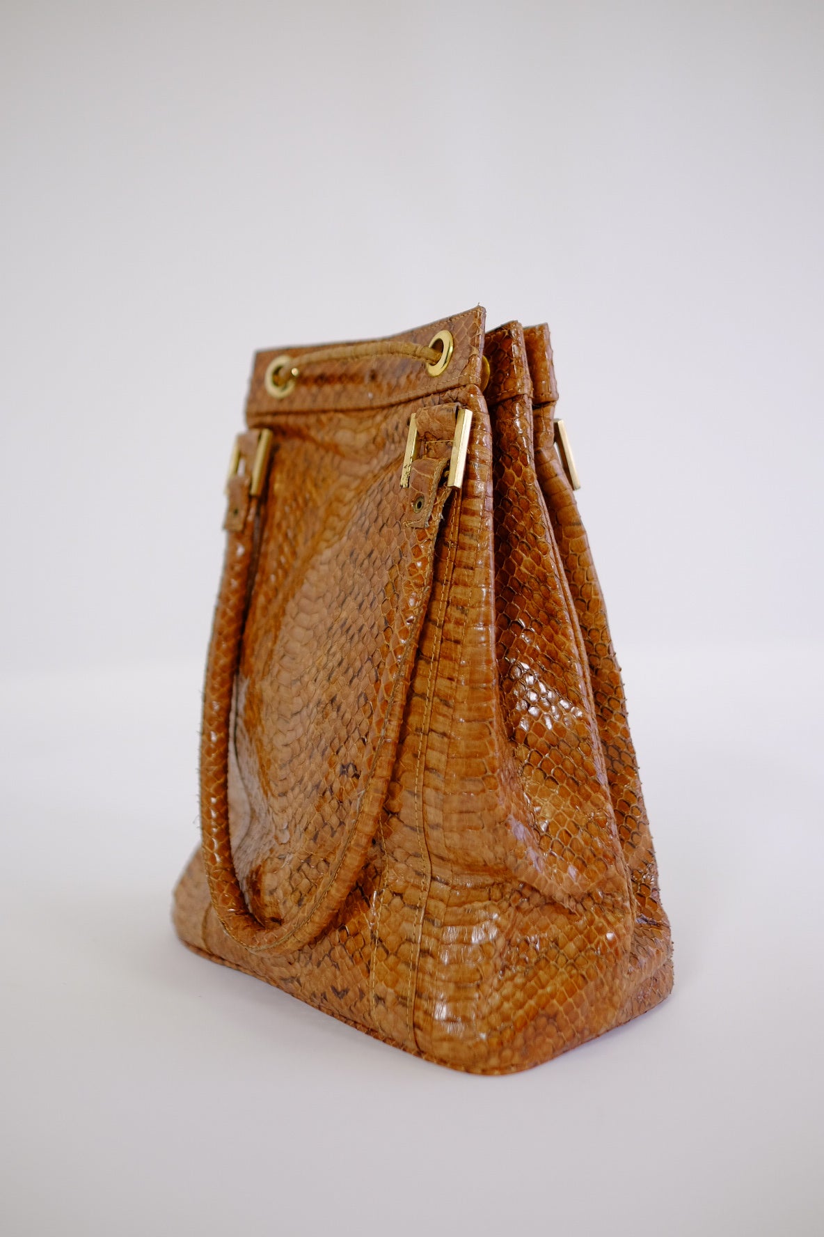 PYTHON ACCORDION SHOULDER BAG