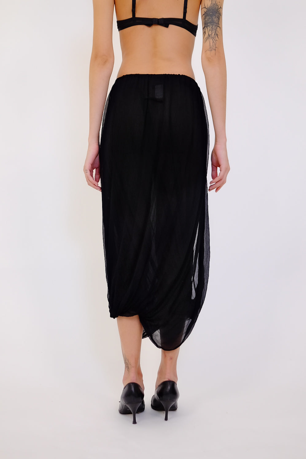 GAULTIER SILK CHIFFON TWISTED BUBBLE SKIRT