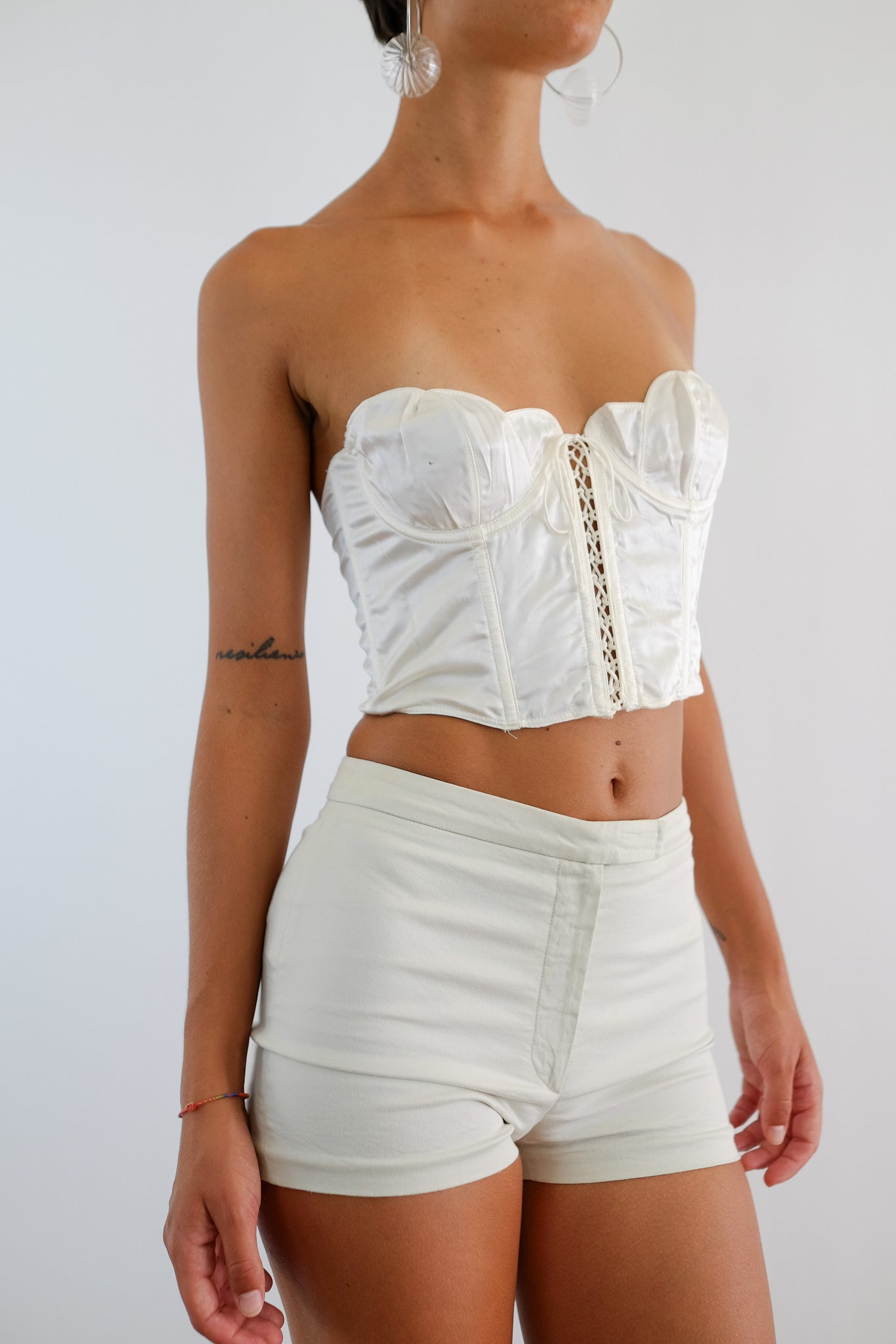 LIGNE RIEN VINTAGE SCALLOPED SILK CORSET