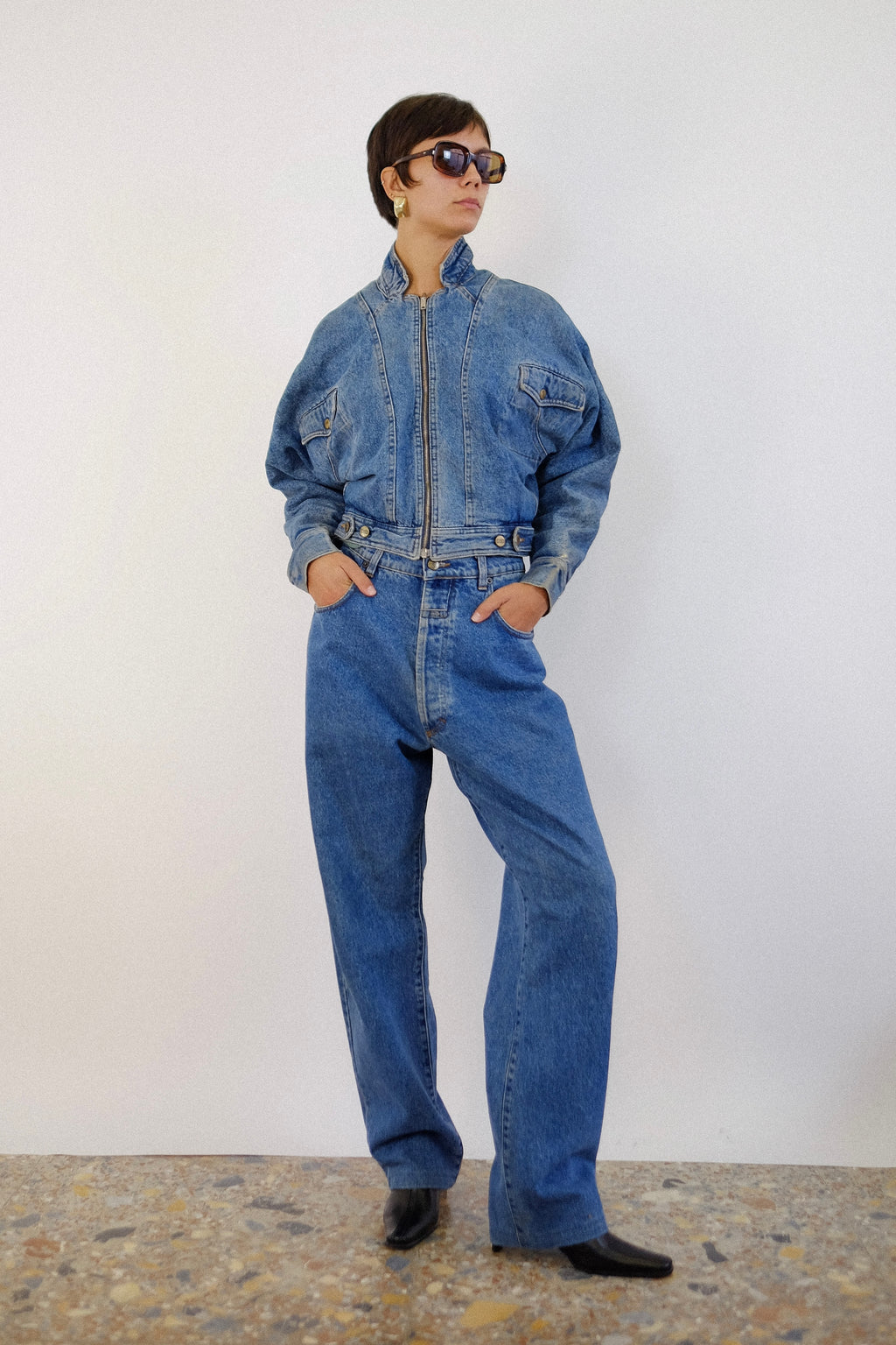 CLOSED BY MARITHÉ FRANÇOIS ET GIRBAUD DEADSTOCK CROP DENIM JACKET