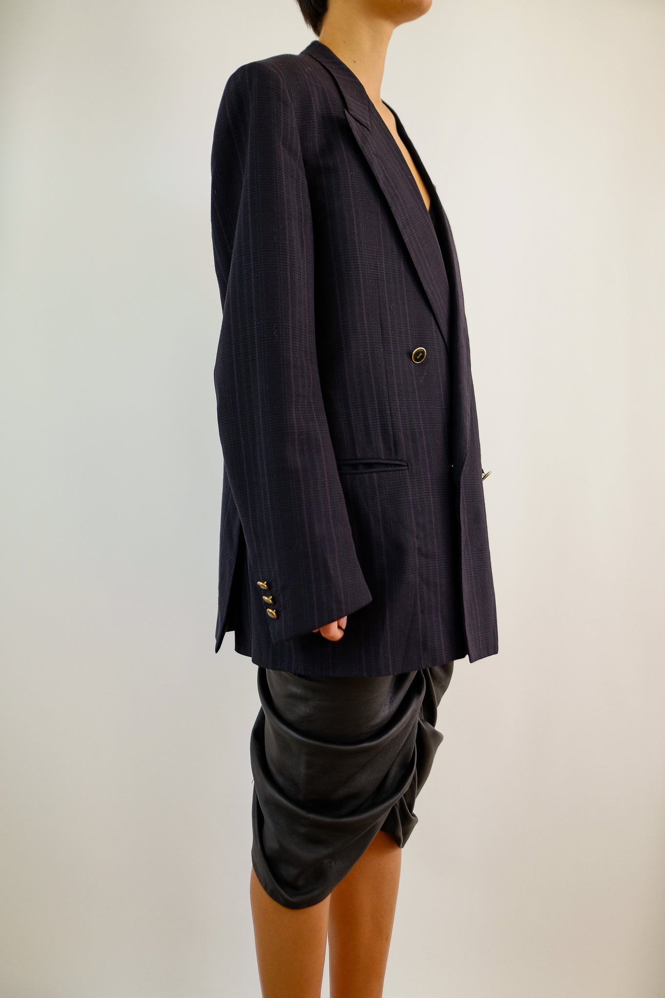 YVES SAINT LAURENT DB BLAZER WITH ENAMEL BUTTONS