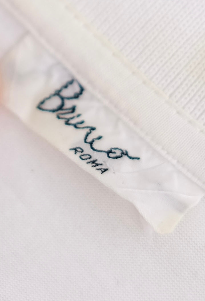80S BRUNO ROMA SWIRL PRINT POLO IN COTTON JERSEY