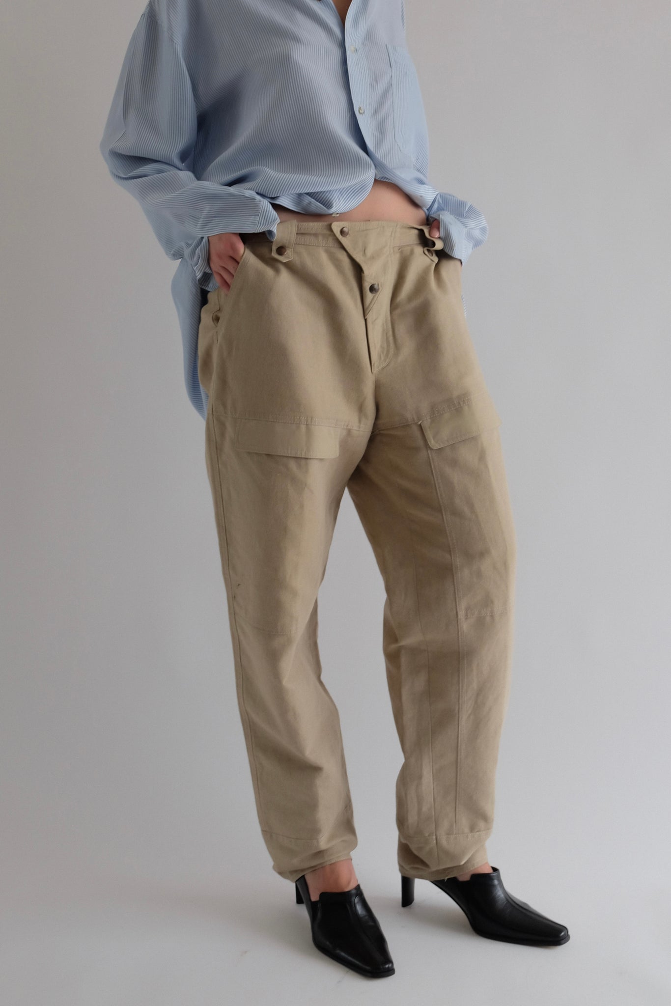 80S BOY OF BIGNAMI LINEN/COTTON PANTS IN BEIGE