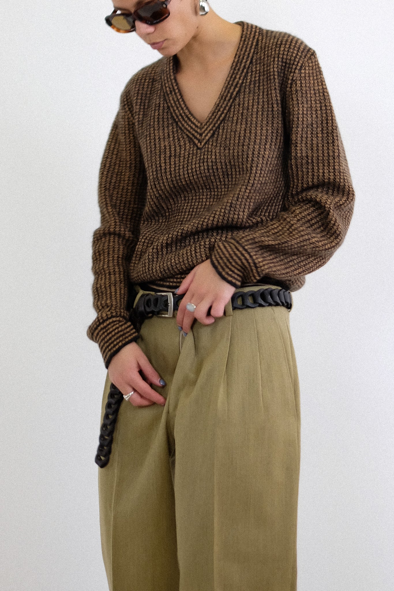 VALENTINO UOMO SWEATER IN BLACK AND BROWN