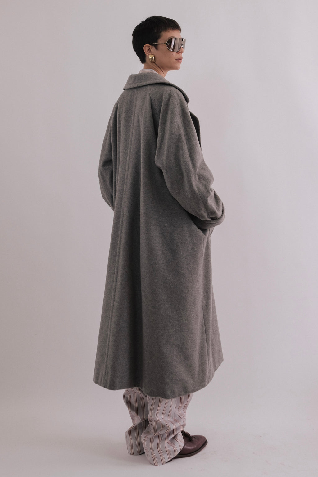 MAXMARA PURE CASHMERE RELAXED COAT IN GREY