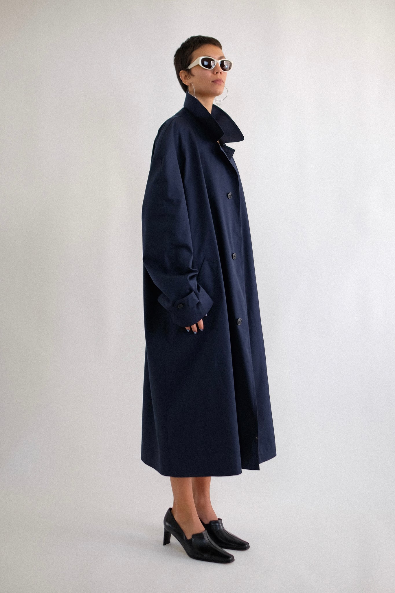OTT &  HEINEMANN VINTAGE TRENCH IN NAVY