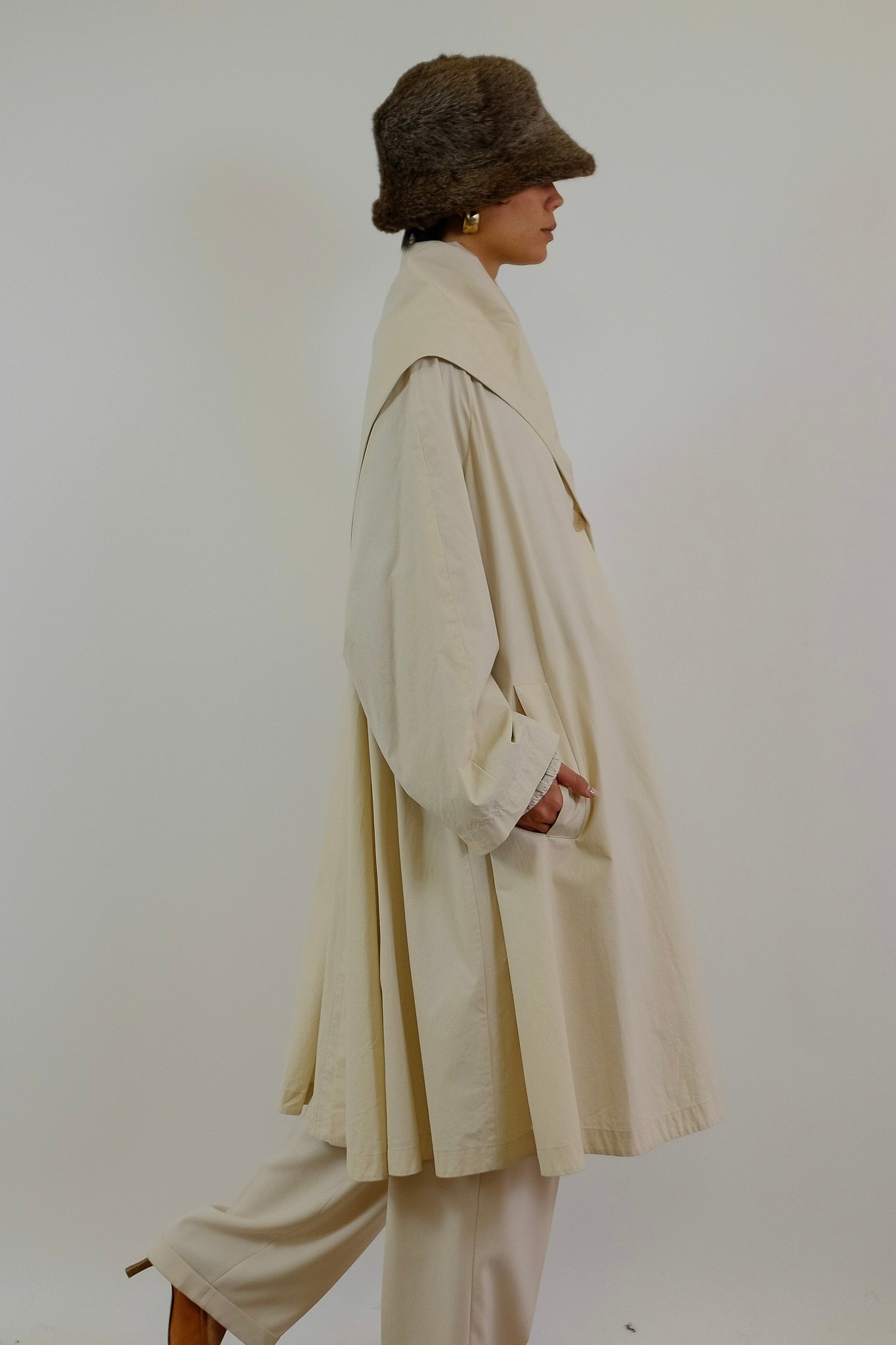 ALLEGRI TRENCH OVERCOAT IN IVORY