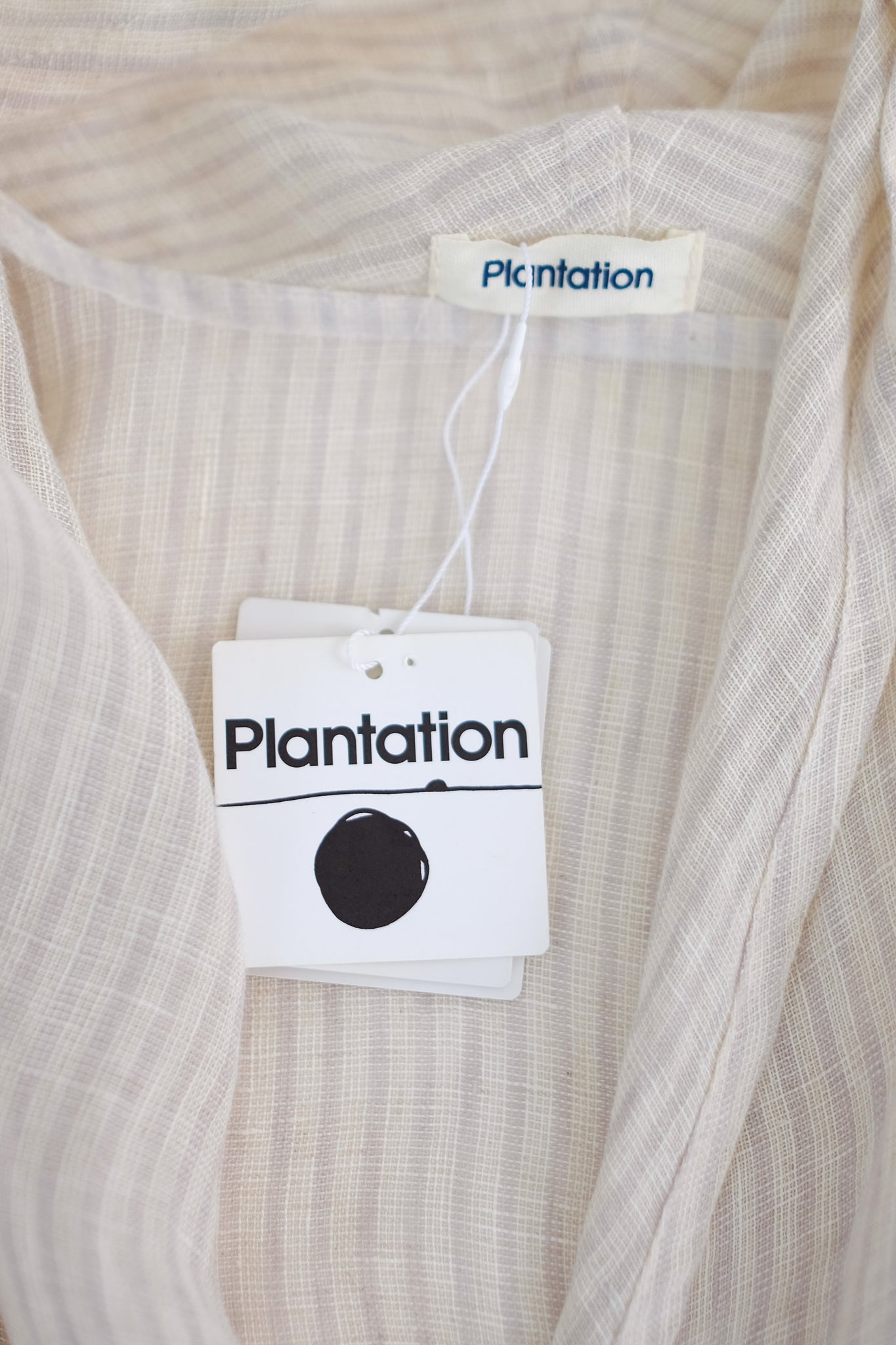 80S ISSEY MIYAKE - PLANTATION LINE ROBE IN ECRU LINEN