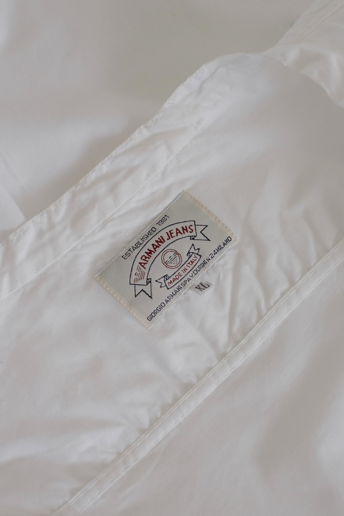 ARMANI JEANS MAXI SHIRT DRESS IN WHITE