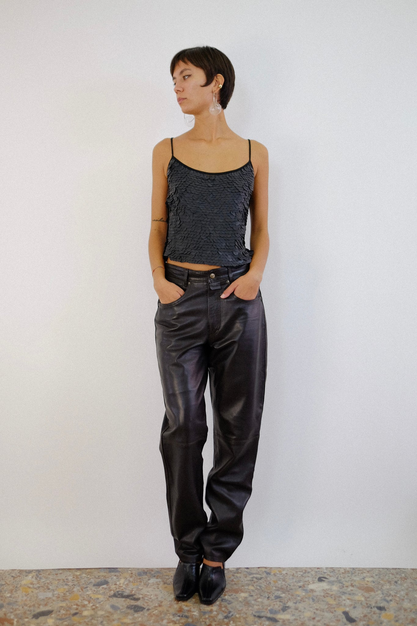 1990s PLEIN SUD GIANT SEQUIN TOP IN BLACK