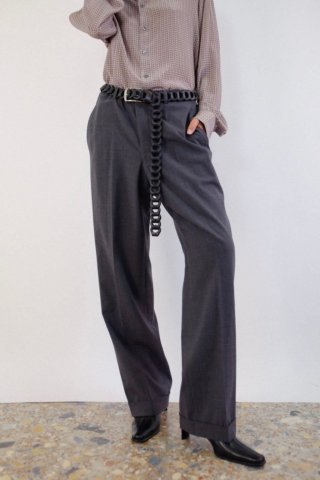 GIORGIO ARMANI UOMO PANTS IN CHARCOAL GREY