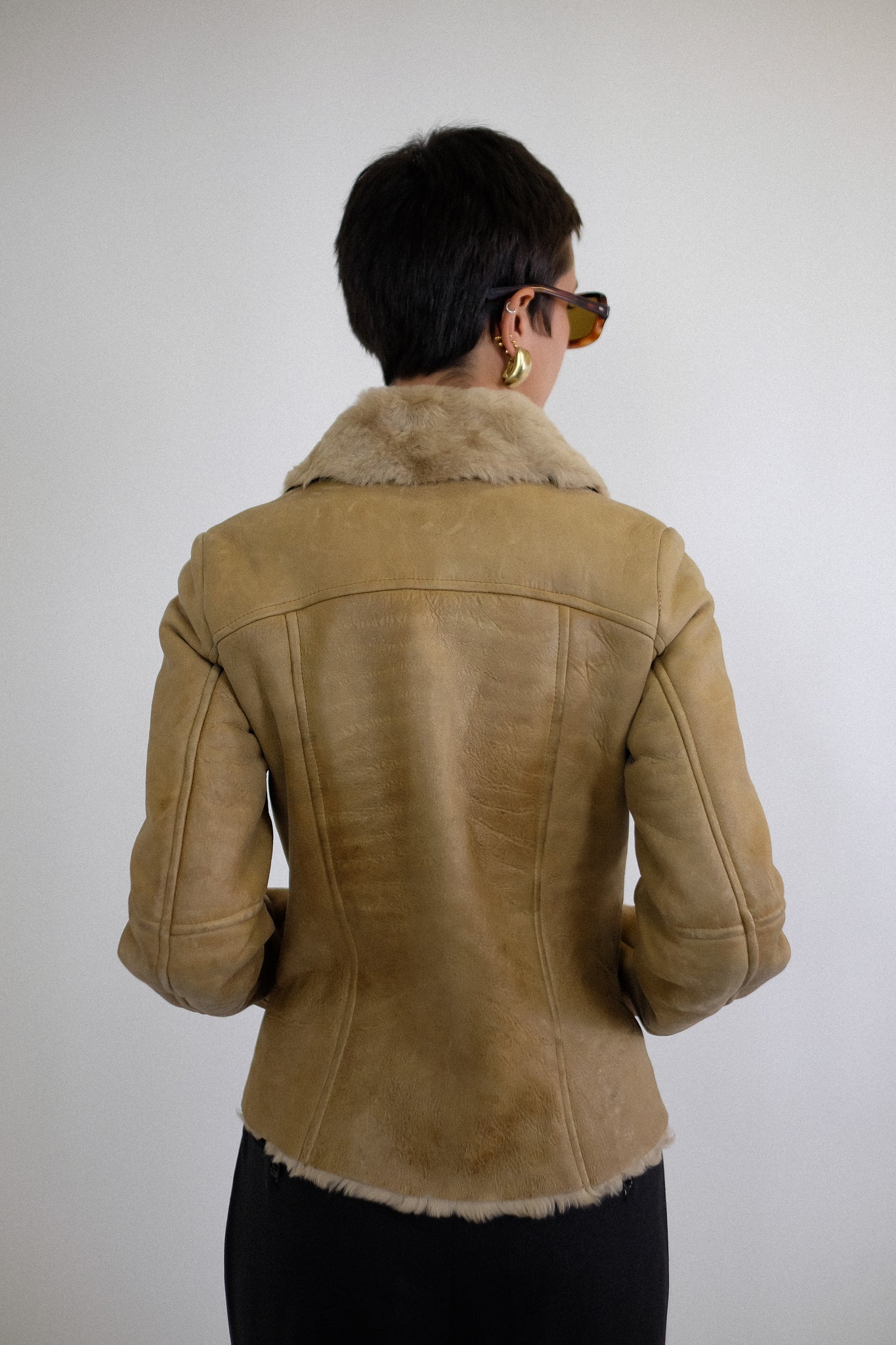 VINTAGE LEATHER JACKET IN NEUTRAL