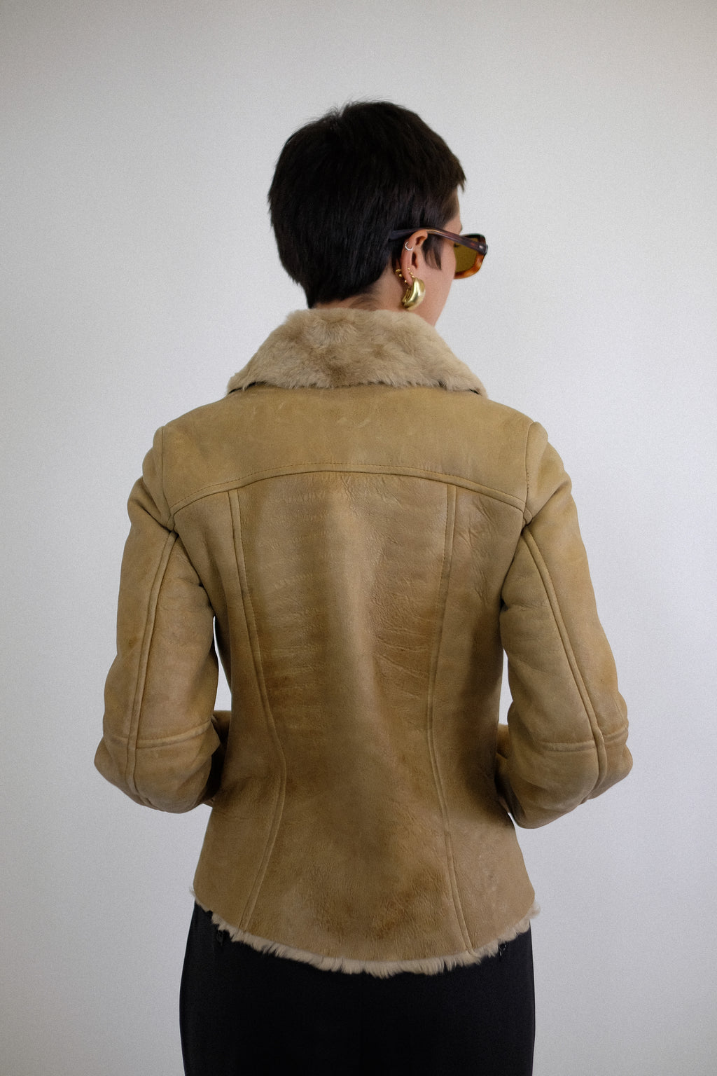 VINTAGE LEATHER JACKET IN NEUTRAL