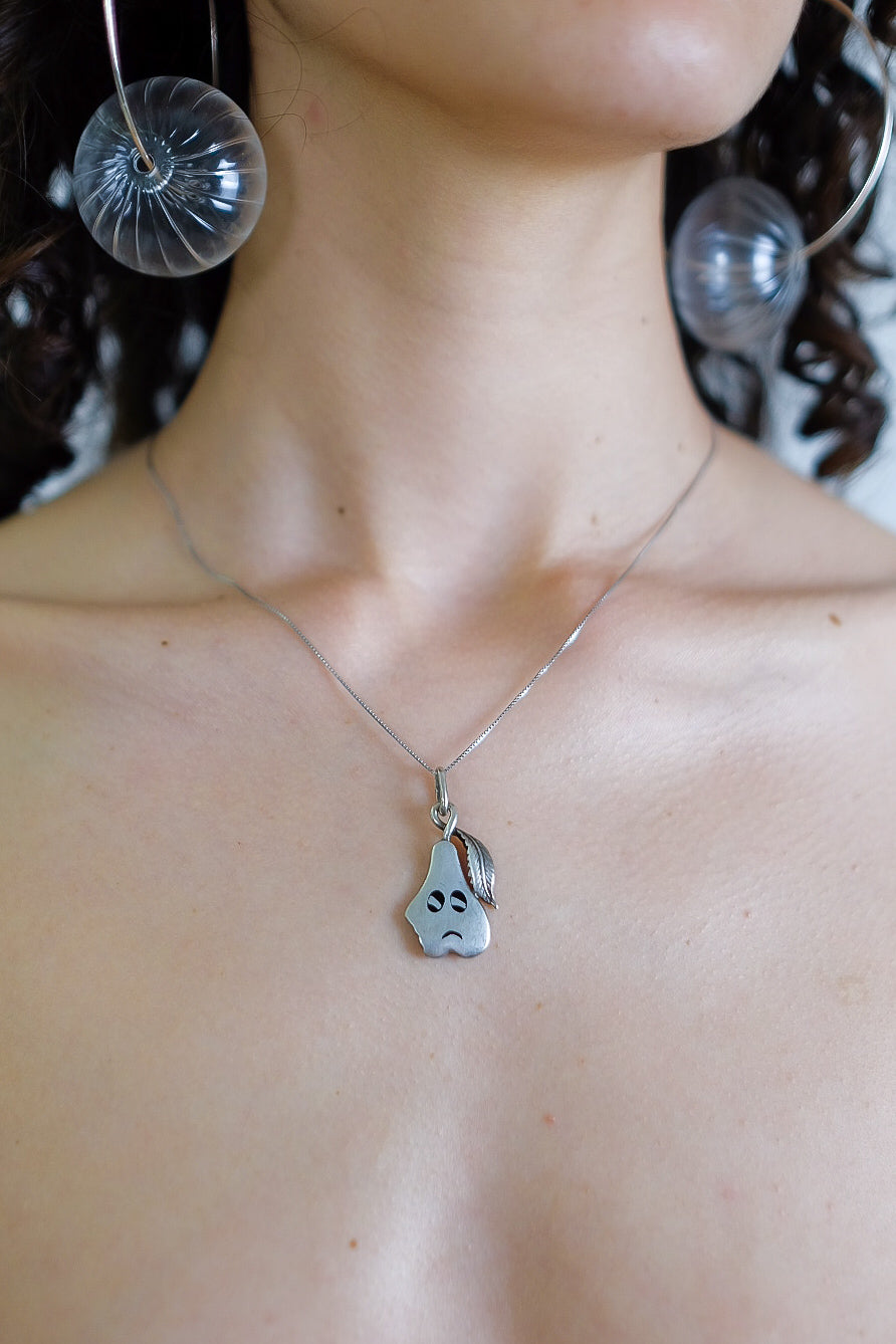 SAD EATEN PEAR 925 NECKLACE