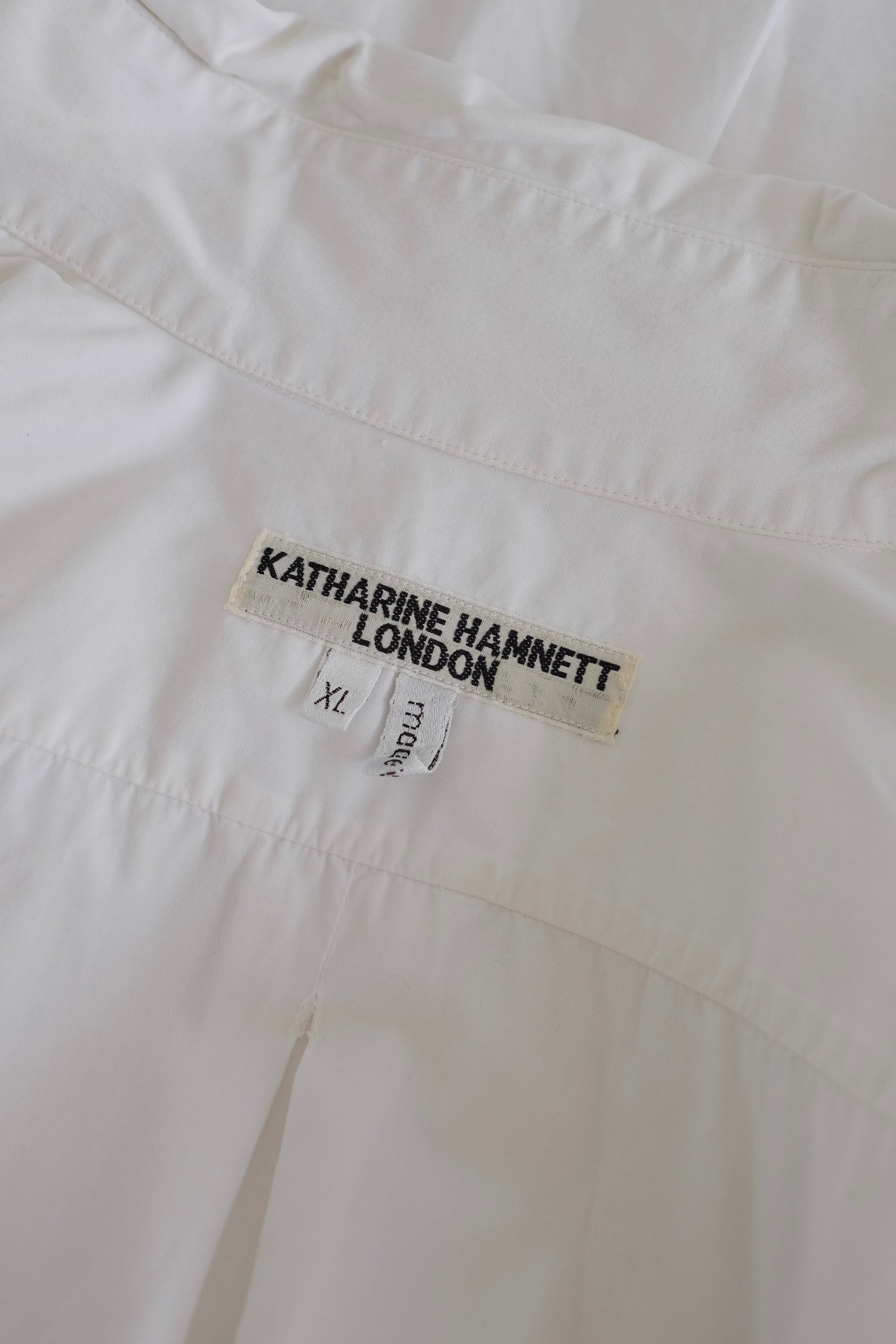 1980S KATHARINE HAMNETT OVERSIZED COTTON SHIRT-DRESS