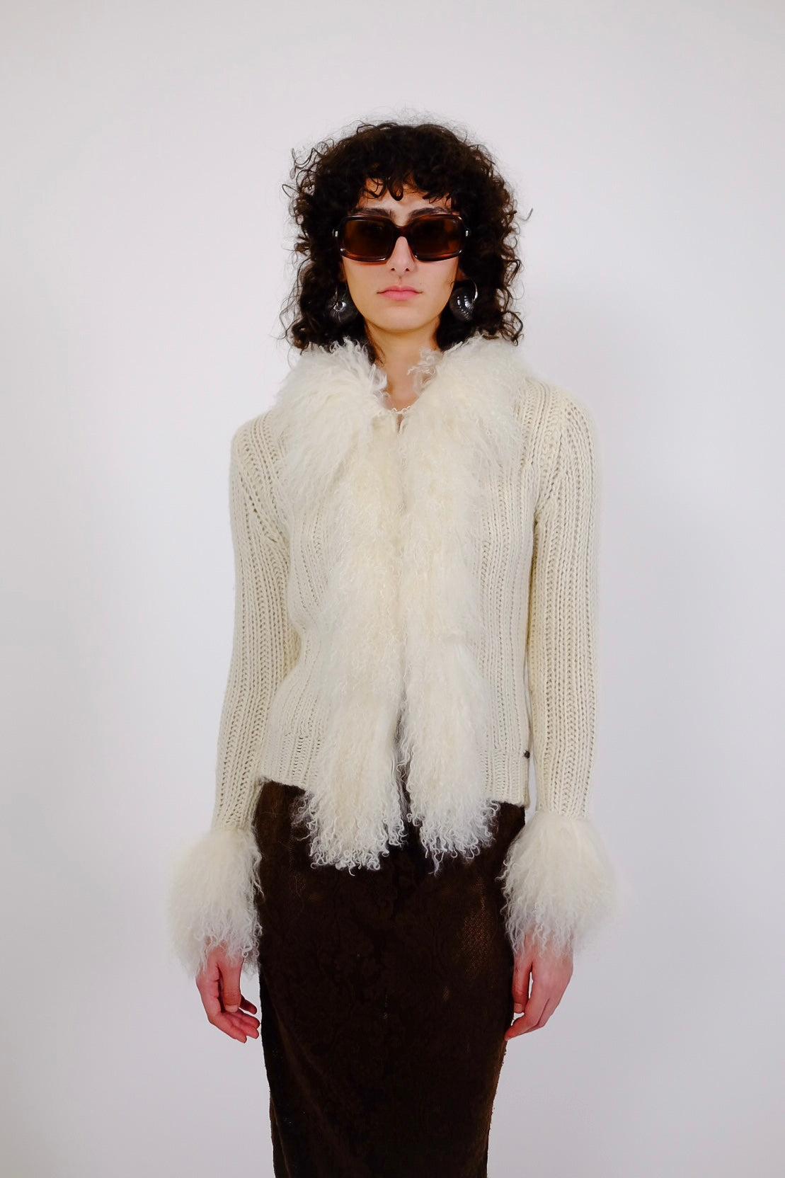 JOHN GALLIANO MONGOLIAN SHEEPSKIN CARDIGAN