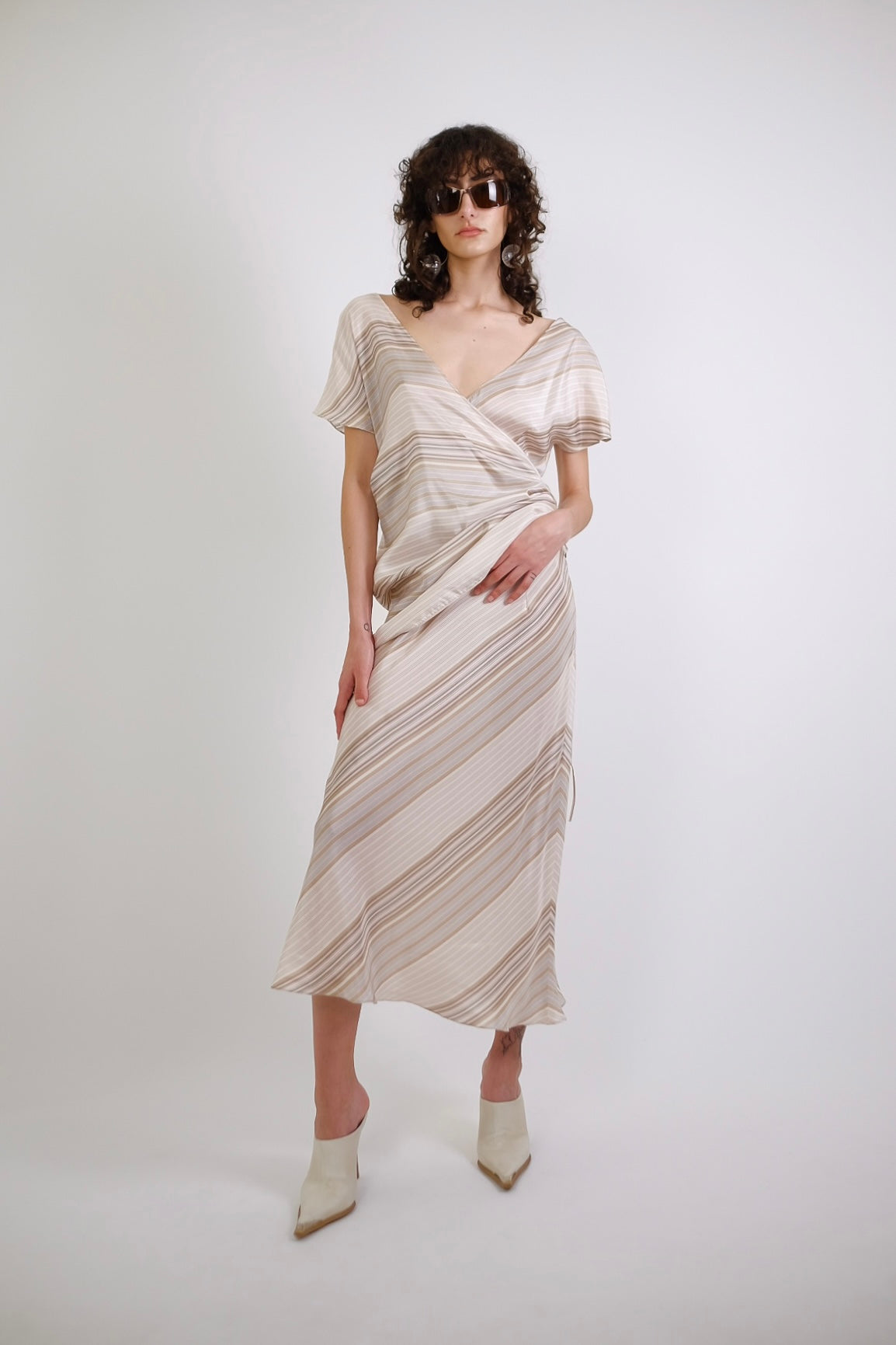 TEHEN SILK GATHERED DRESS