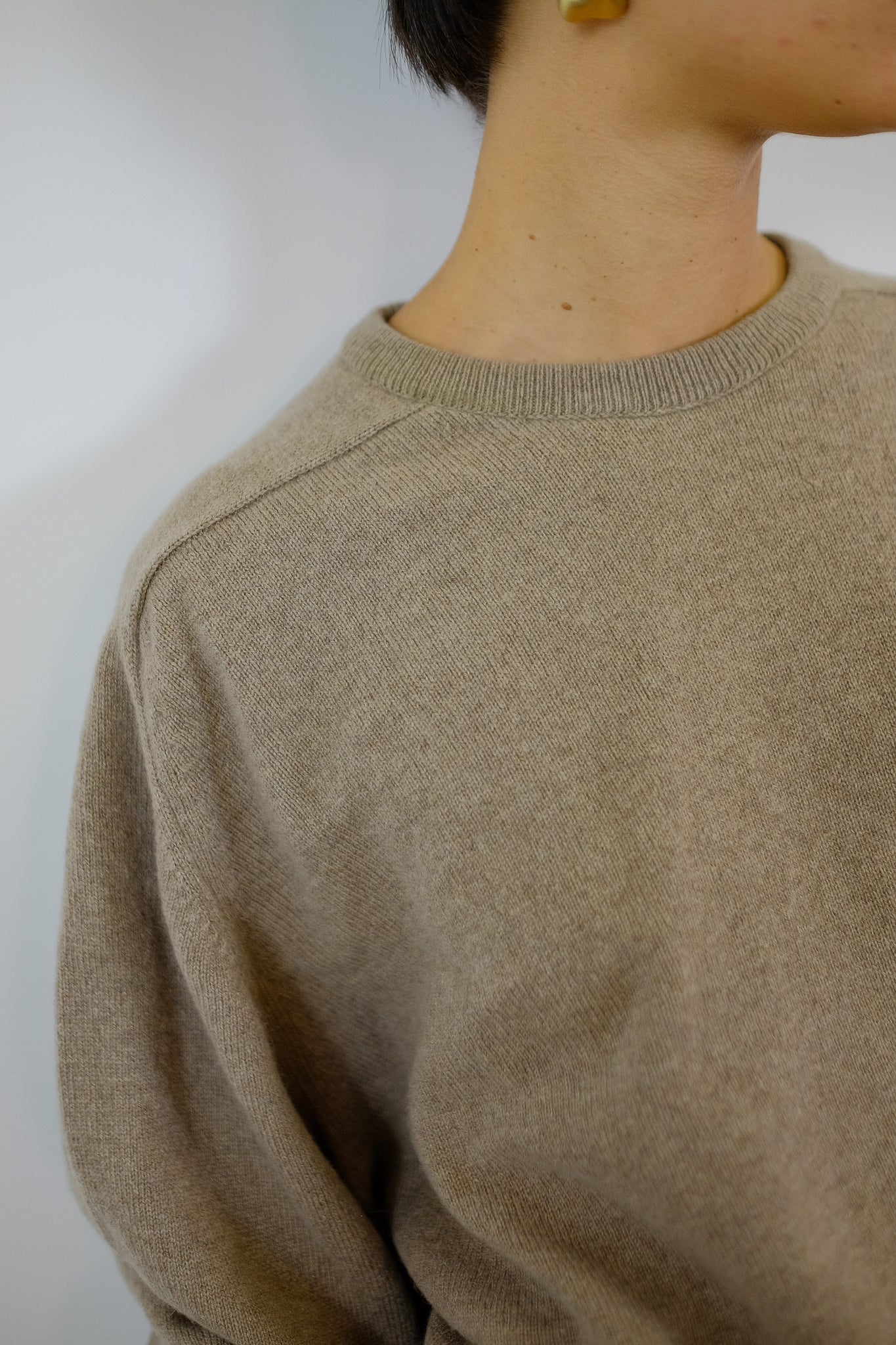 ANTICHI TELAI SCOTTISH WOOL SWEATER IN BEIGE