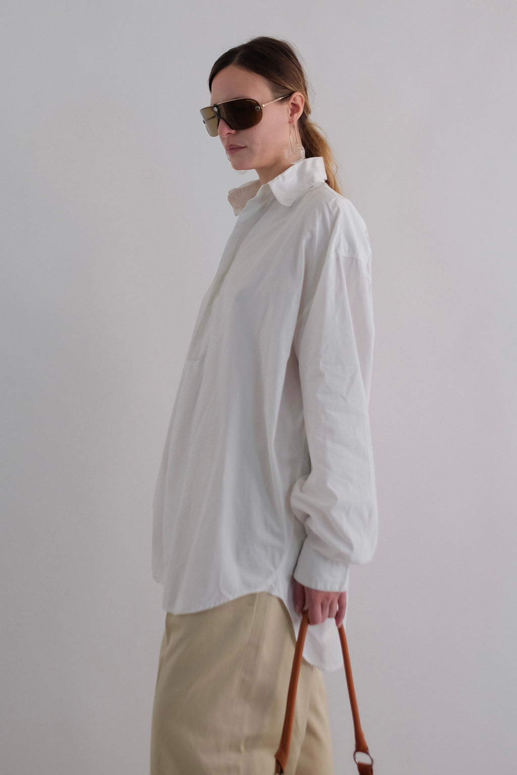 1980S KATHARINE HAMNETT OVERSIZED COTTON SHIRT-DRESS