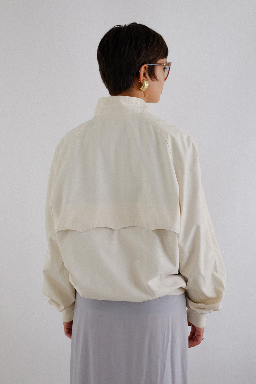1980S ITALIAN VINTAGE SPITFIRE JACKET IN IVORY COTTON