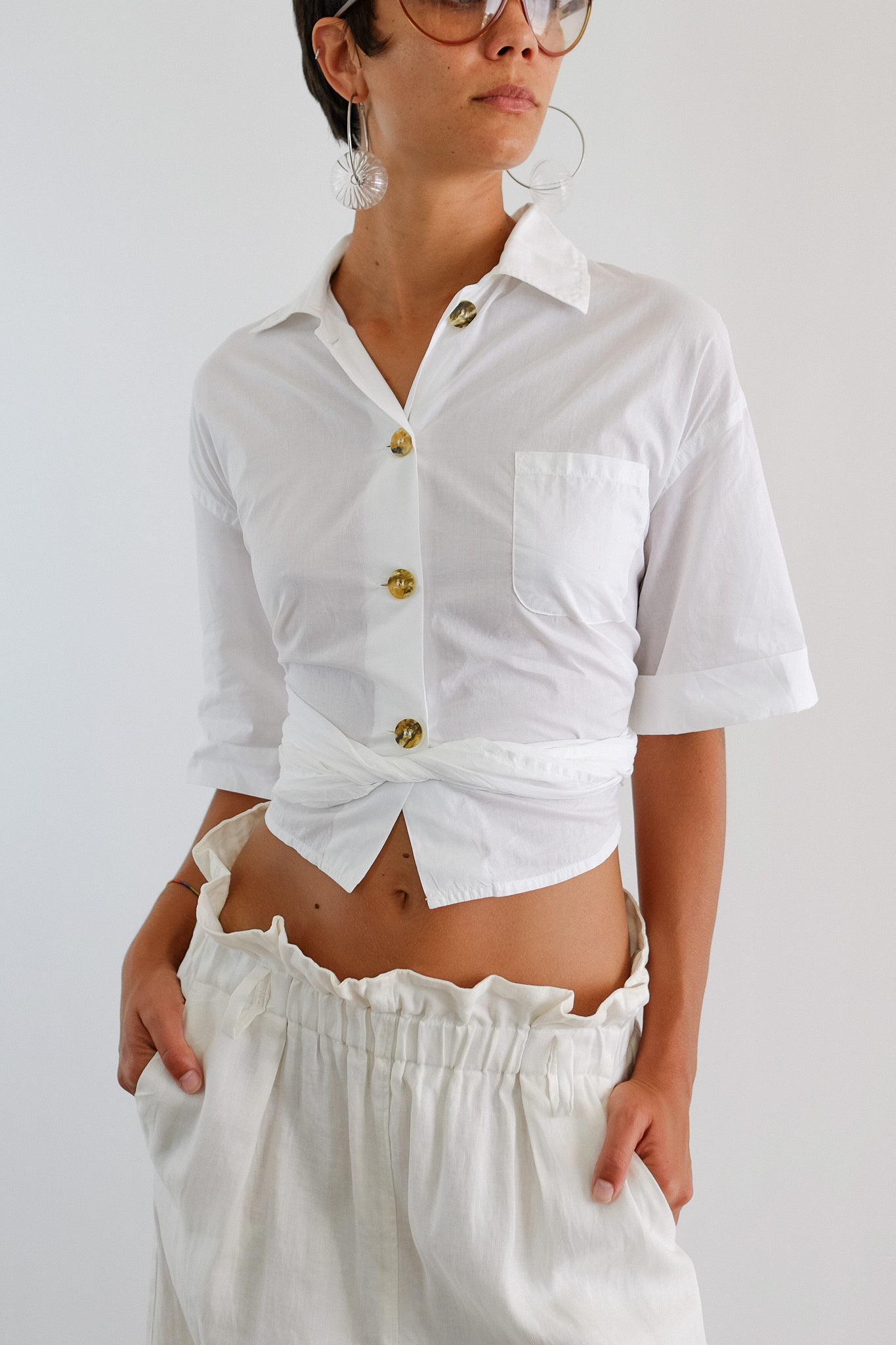 MAX MARA STUDIO MAXI SKIRT IN WHITE LINEN