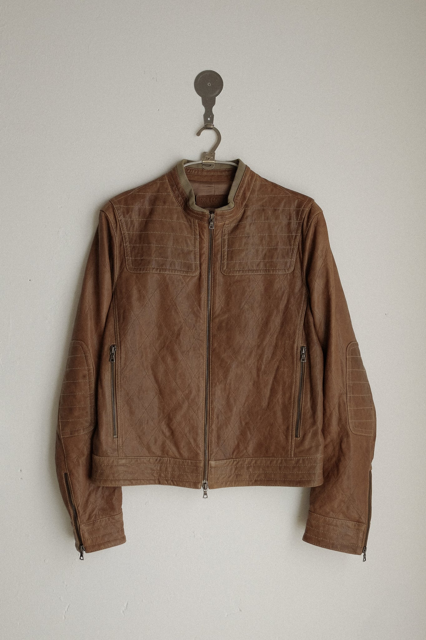 NEIL BARRETT LEATHER JACKET IN BROWN