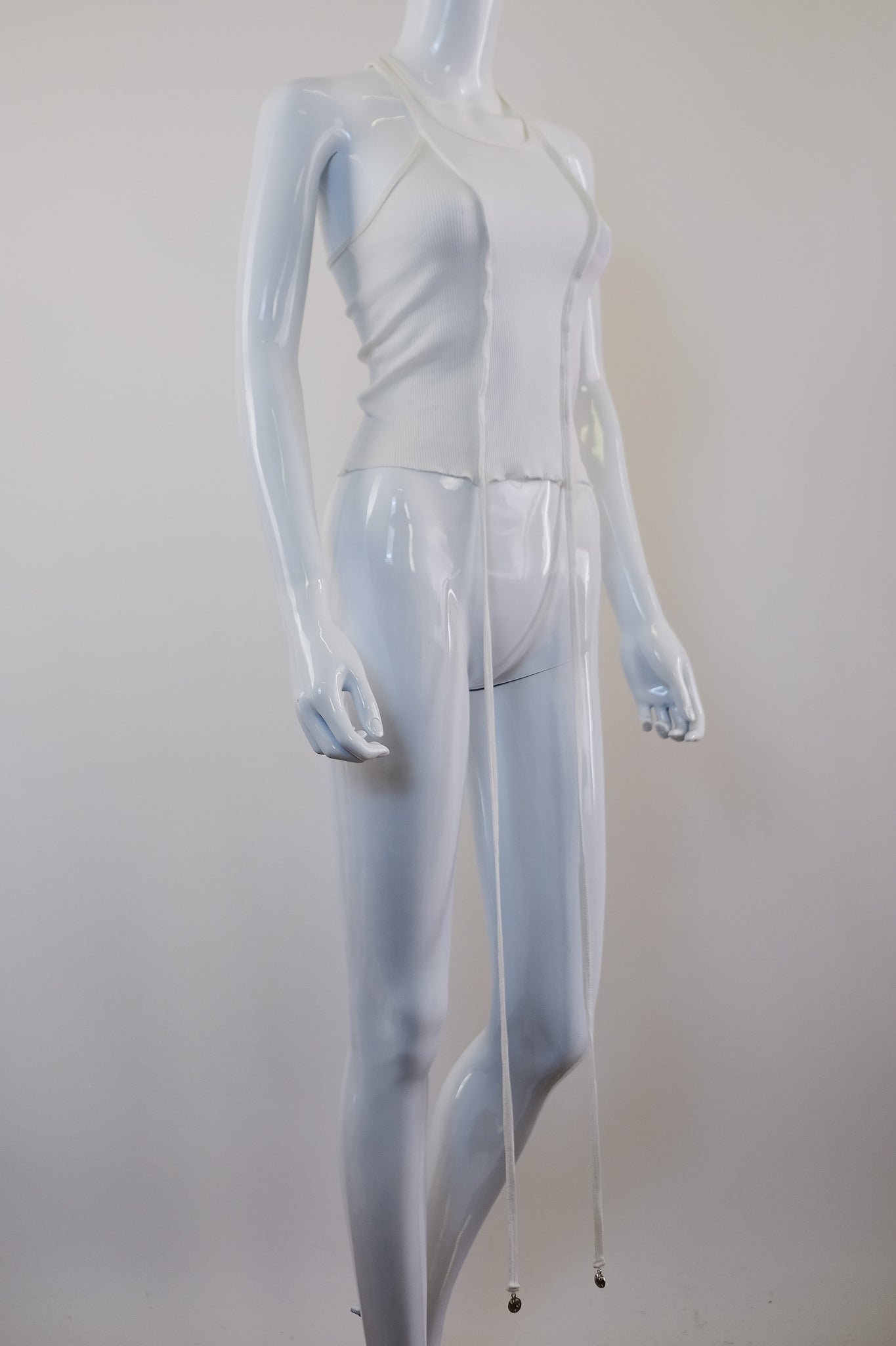 JOHN RICHMOND SUSPENDER TANK IN WHITE