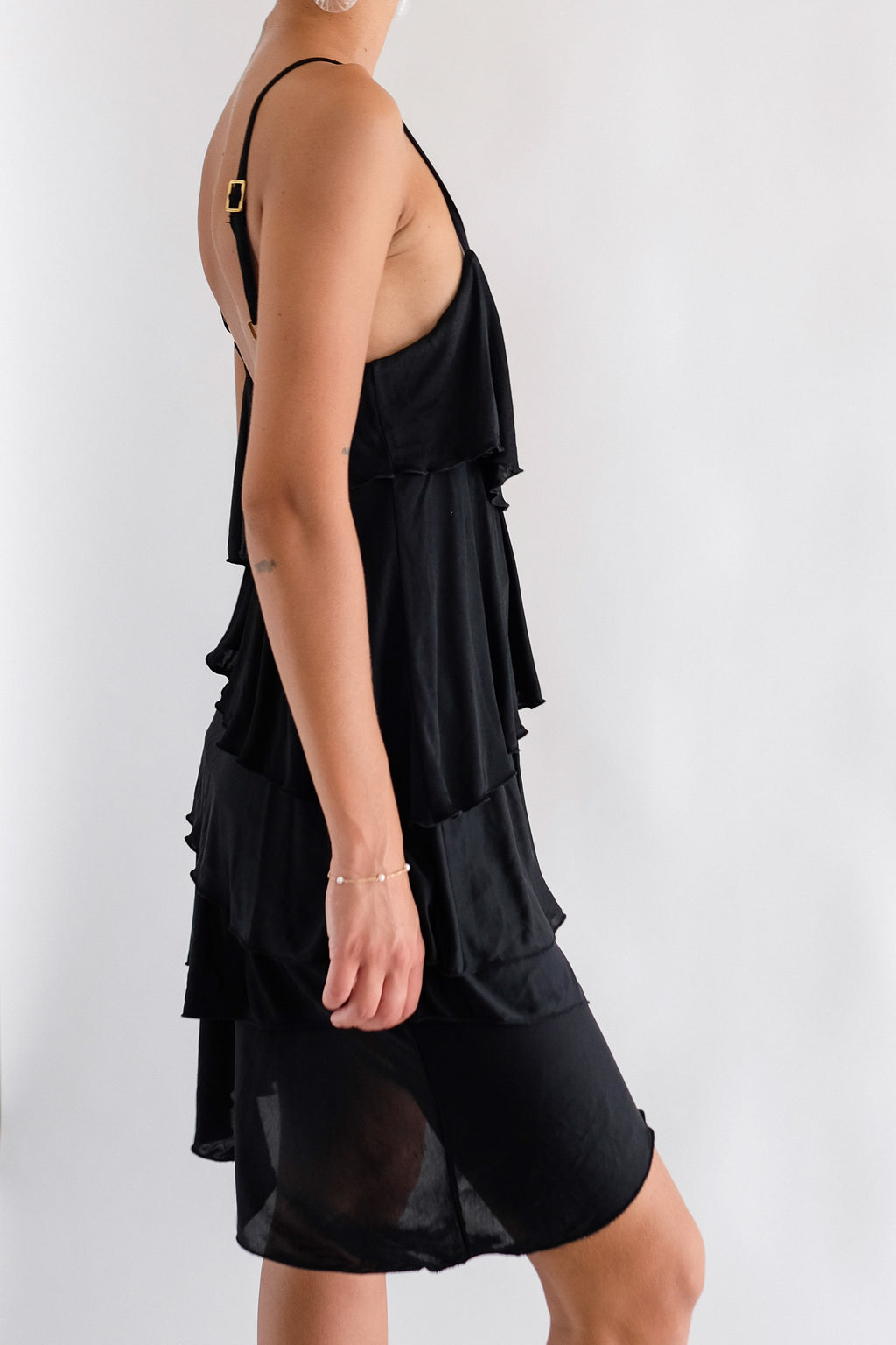 MOSCHINO TIERED DRESS IN BLACK