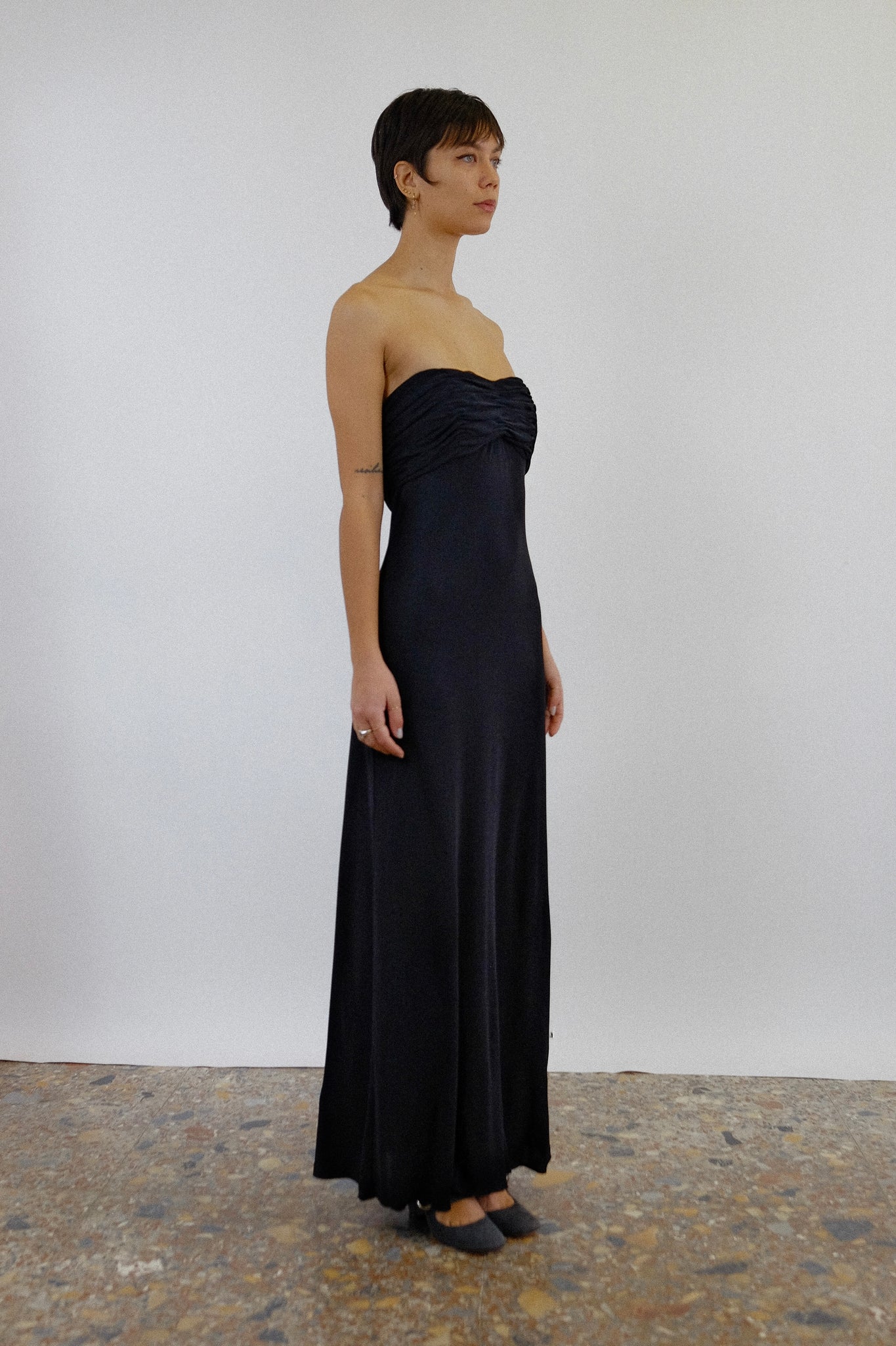 LA PERLA BLACK LABEL EVENING DRESS IN BLACK