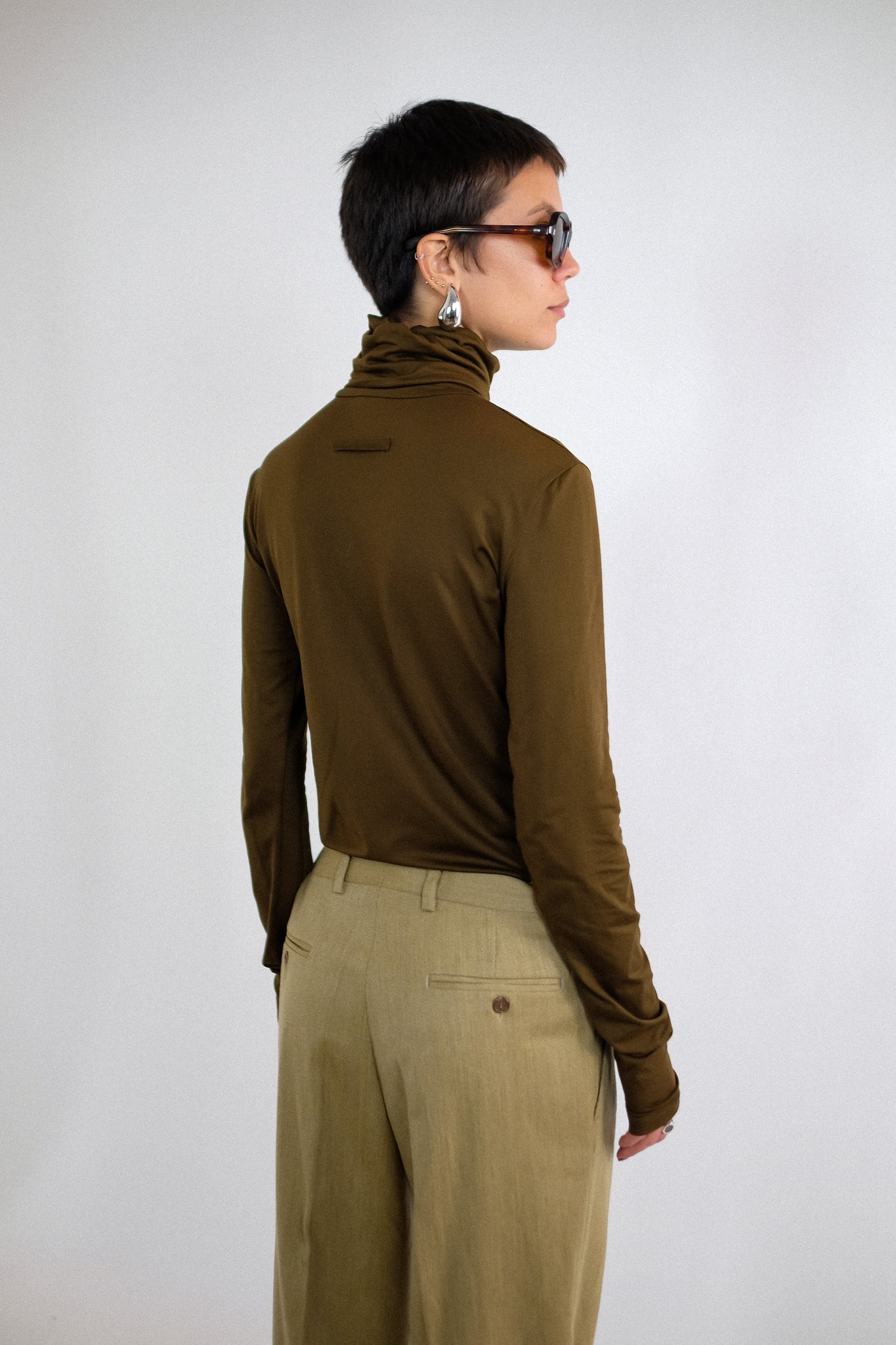 JEAN PAUL GAULTIER FEMME TURTLENECK T IN KHAKI
