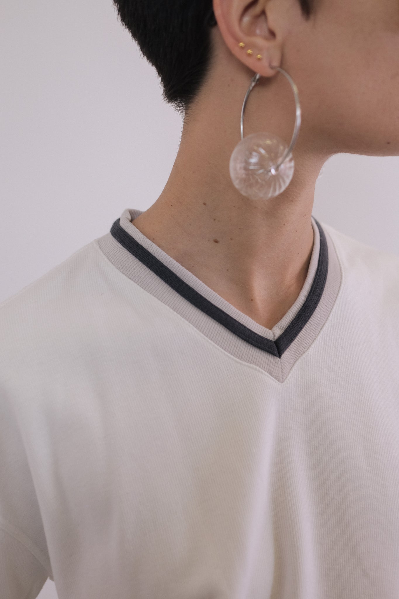 YVES SAINT LAURENT HOMME LONG SLEEVED JERSEY IN WHITE