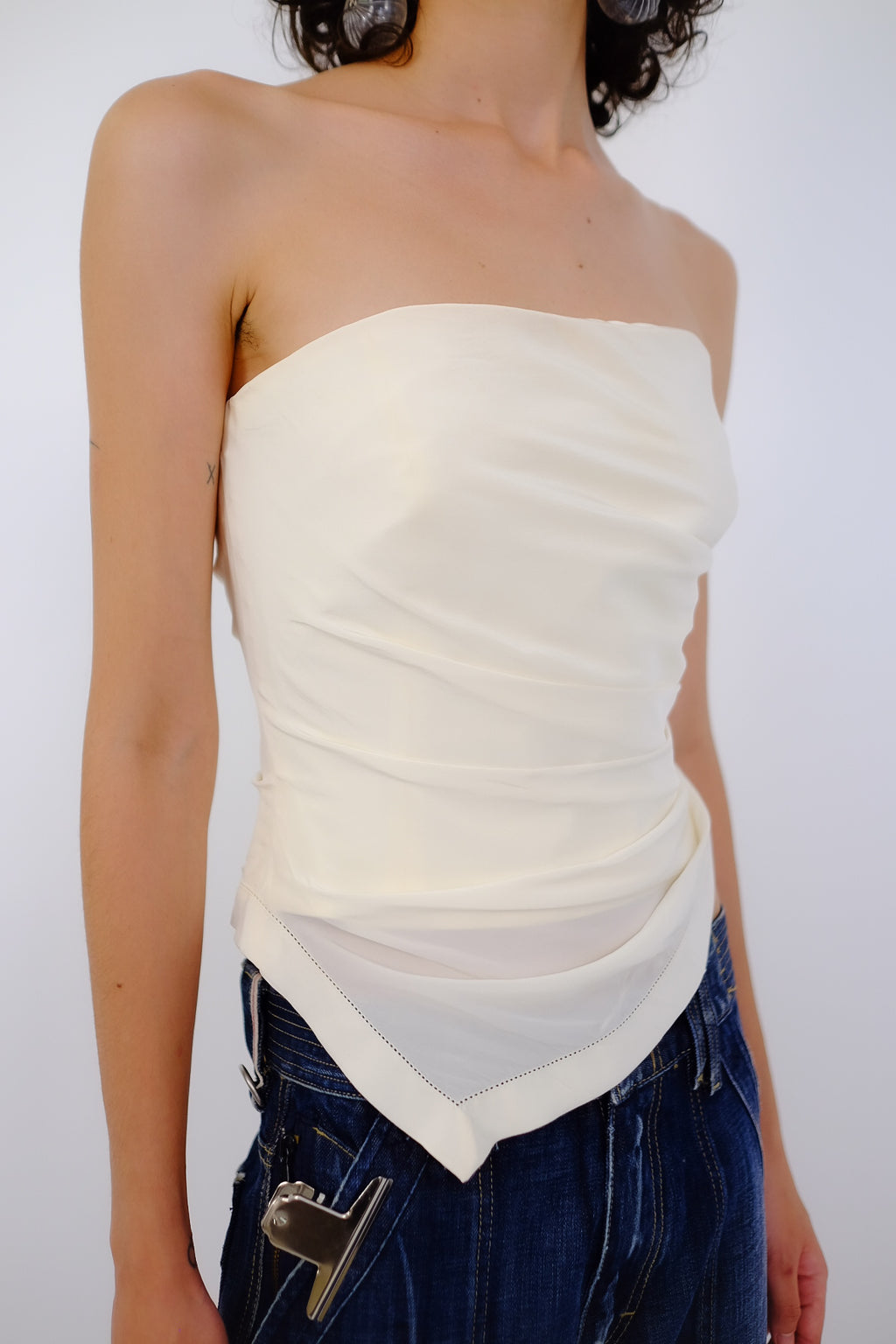 GIANFRANCO FERRÉ DRAPED SILK CORSET