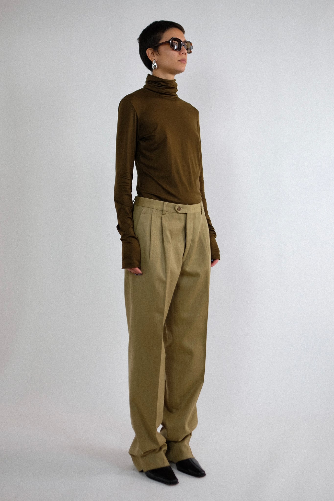 JEAN PAUL GAULTIER FEMME TURTLENECK T IN KHAKI