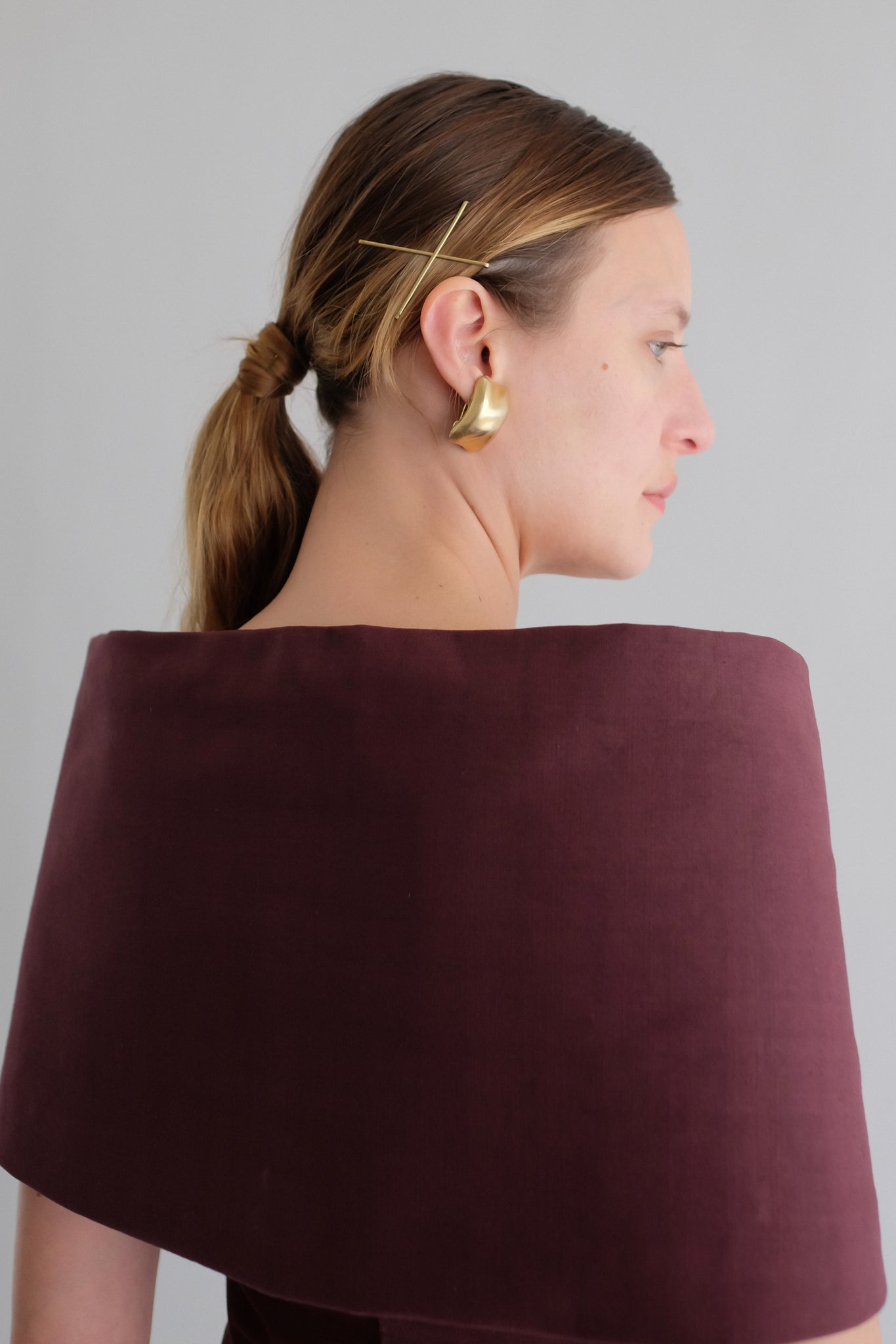 MIU MIU 2009 COLLECTION WRAP AROUND TOP IN BURGUNDY