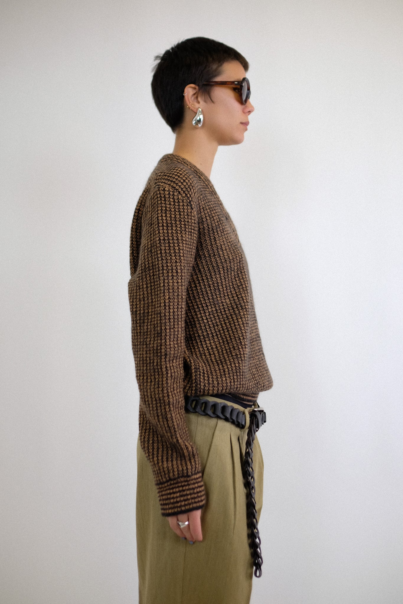 VALENTINO UOMO SWEATER IN BLACK AND BROWN